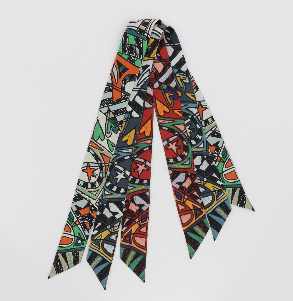 週末お値下げ！新品未開封！ミチノパリ　ミッチー柄スカーフ グリーン・オレンジ スカーフ