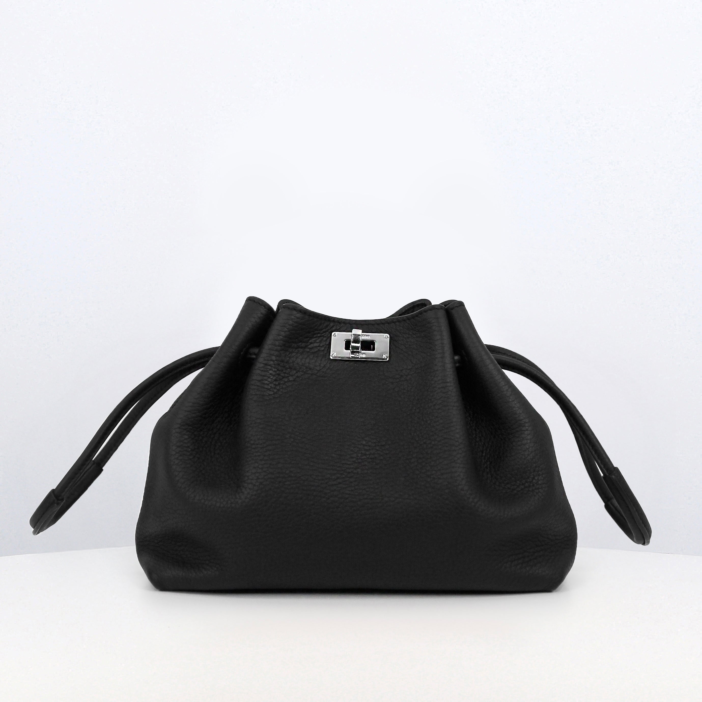 SAC BOURSE EN CUIR COLETTE MINI BLACK