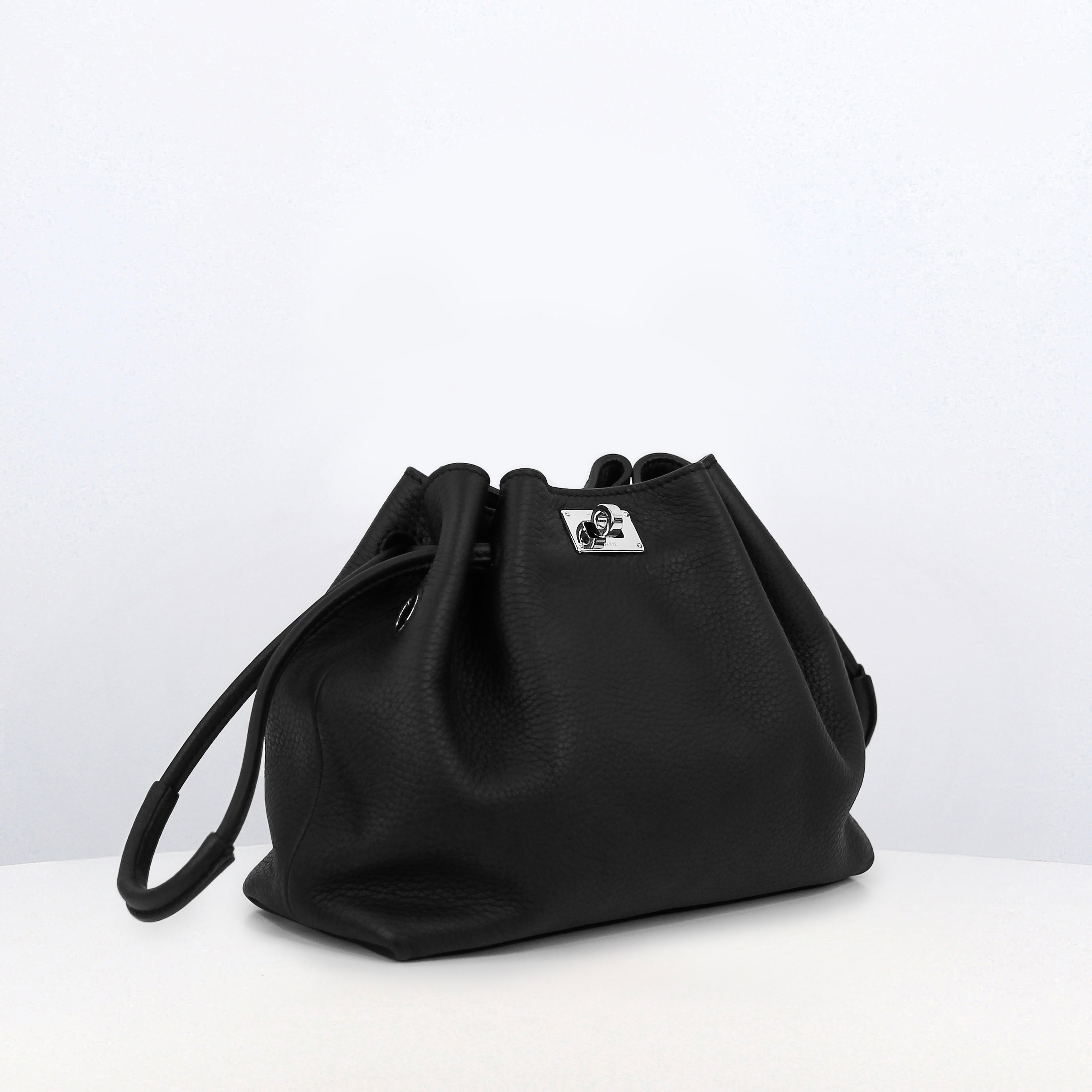 SAC BOURSE EN CUIR COLETTE MINI BLACK