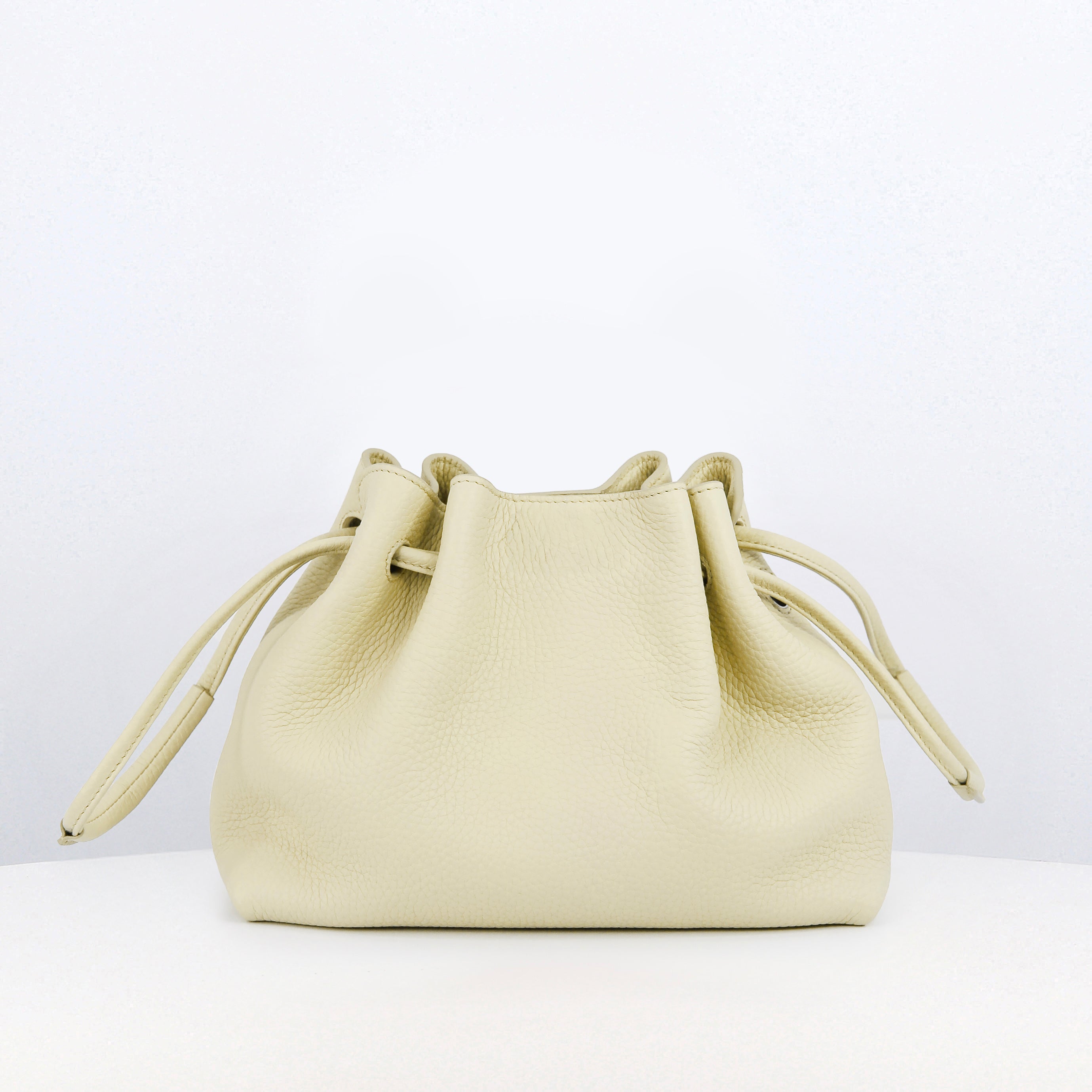 LEATHER DRAWSTRING BAG COLETTE MINI CHANTILLY