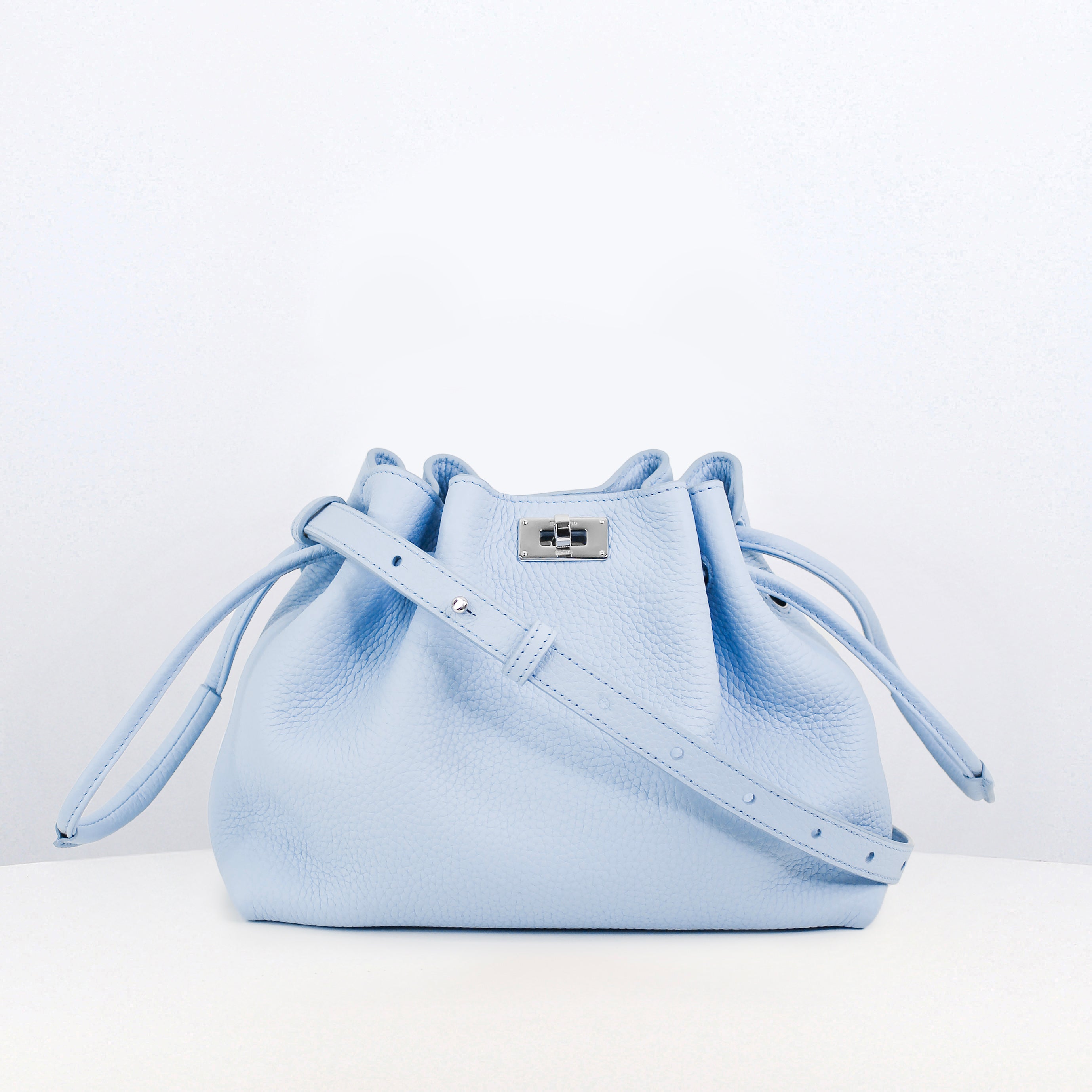 LEATHER DRAWSTRING BAG COLETTE MINI MIST