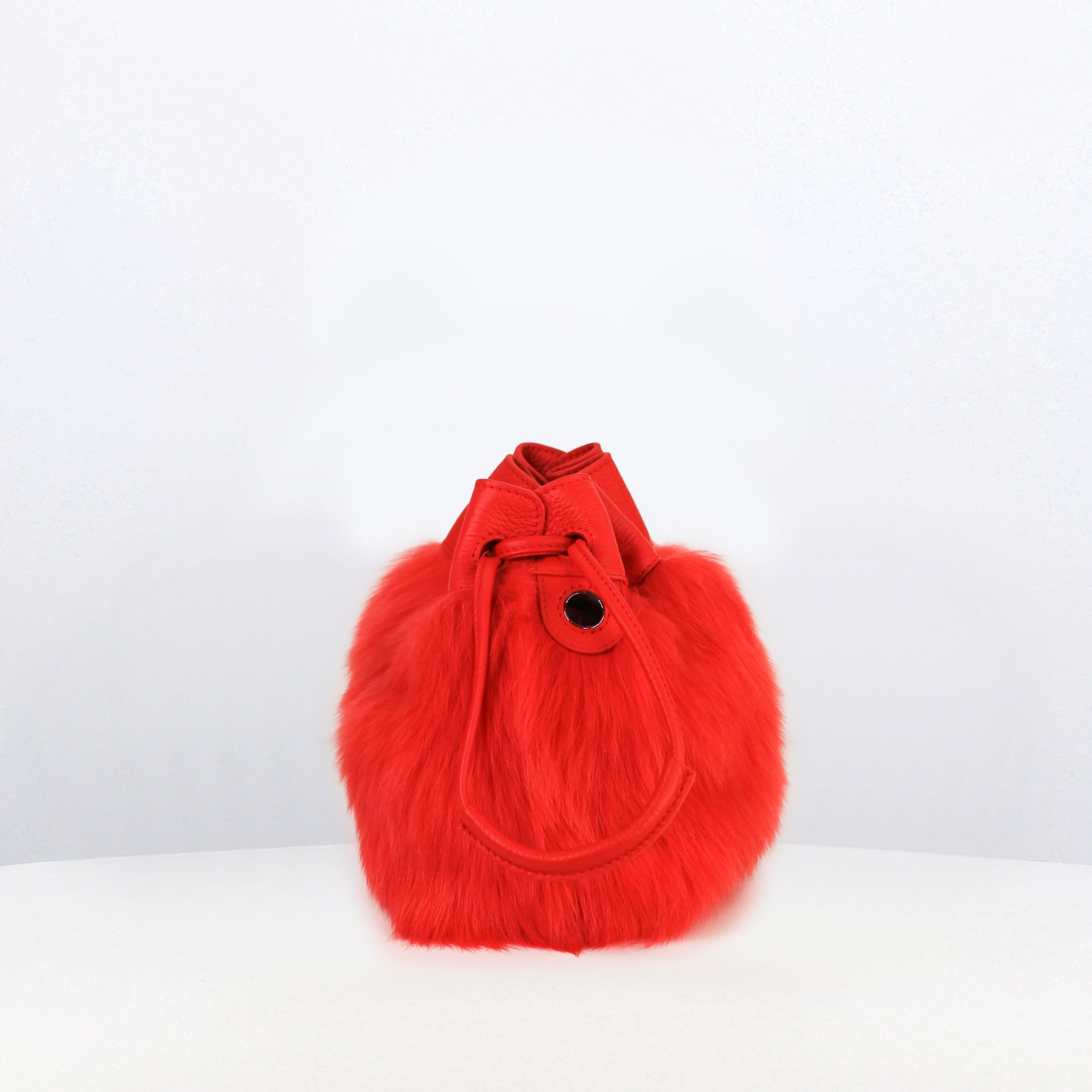 SAC À MAIN EN CUIR ET SHEARLING COLETTE GERANIUM