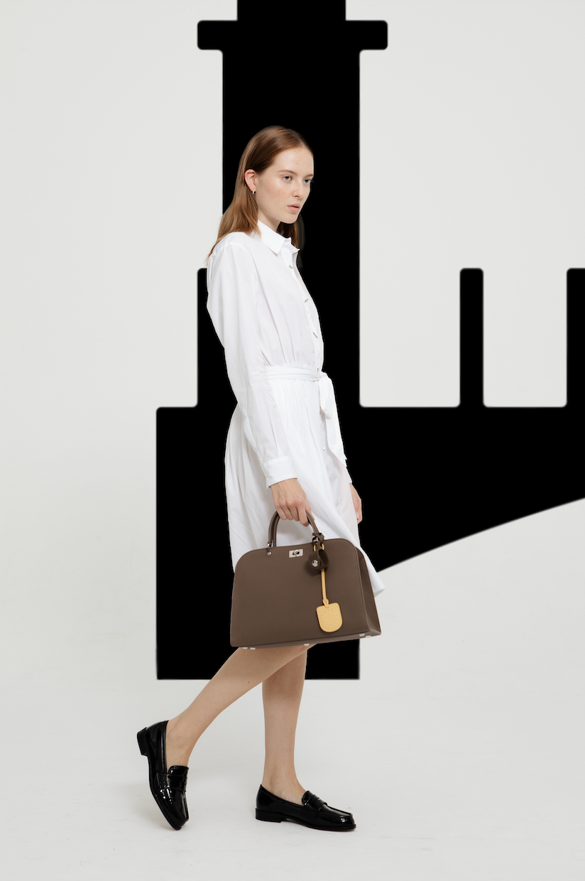 SAC À MAIN EN CUIR OPÉRA PM TAUPE