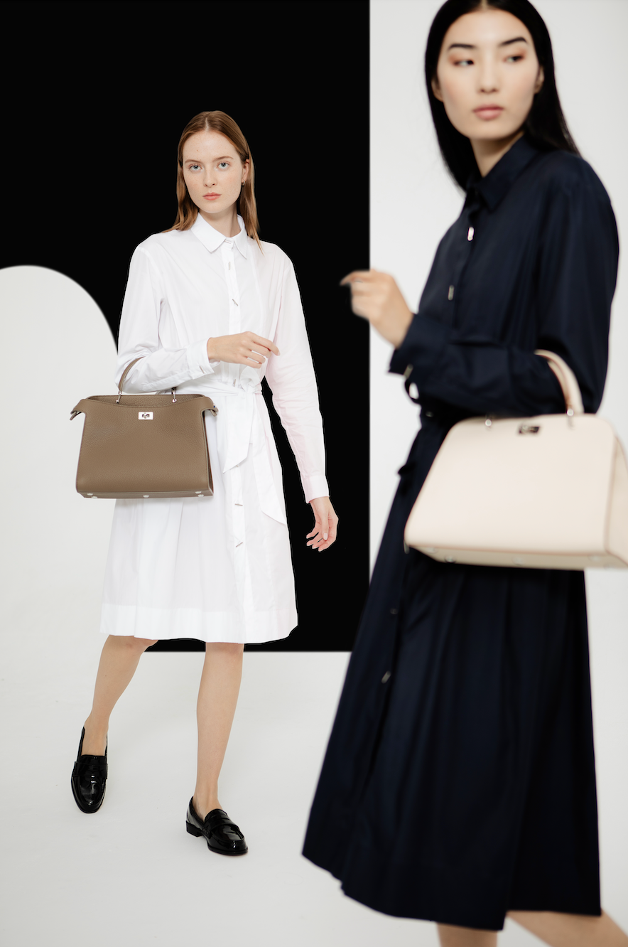 SAC À MAIN EN CUIR LUTECE PM TAUPE