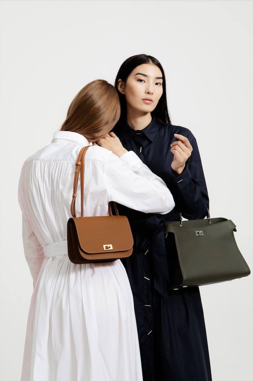 SAC À MAIN EN CUIR LUTECE PM VERT KAKI