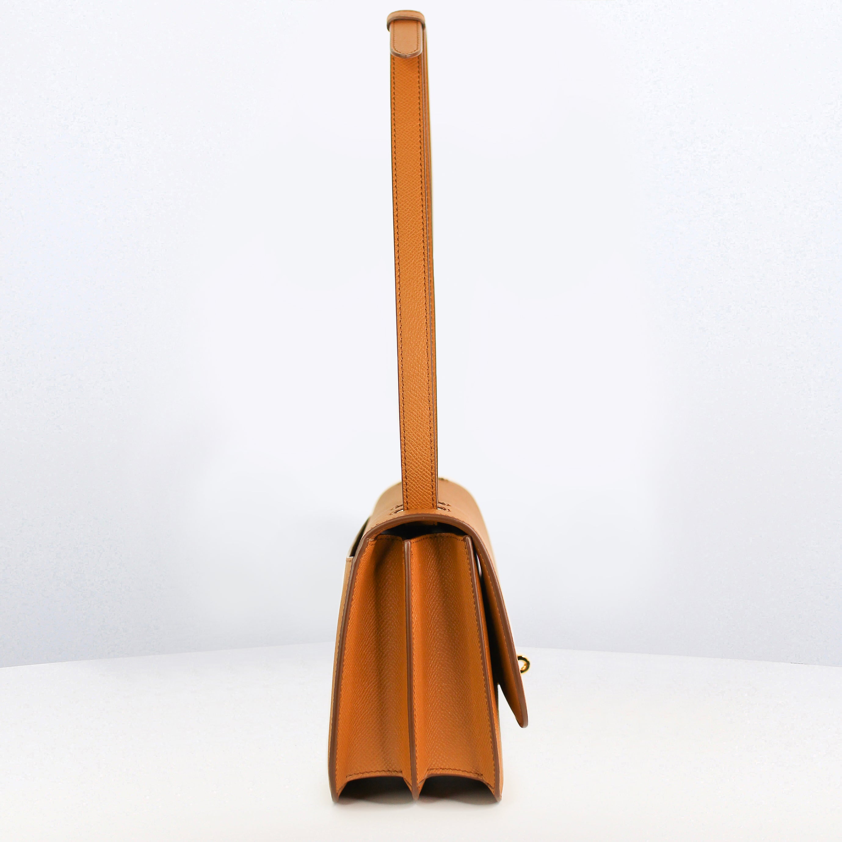 SAC À RABAT EN CUIR ÉLYSÉE EST/OUEST GOLD