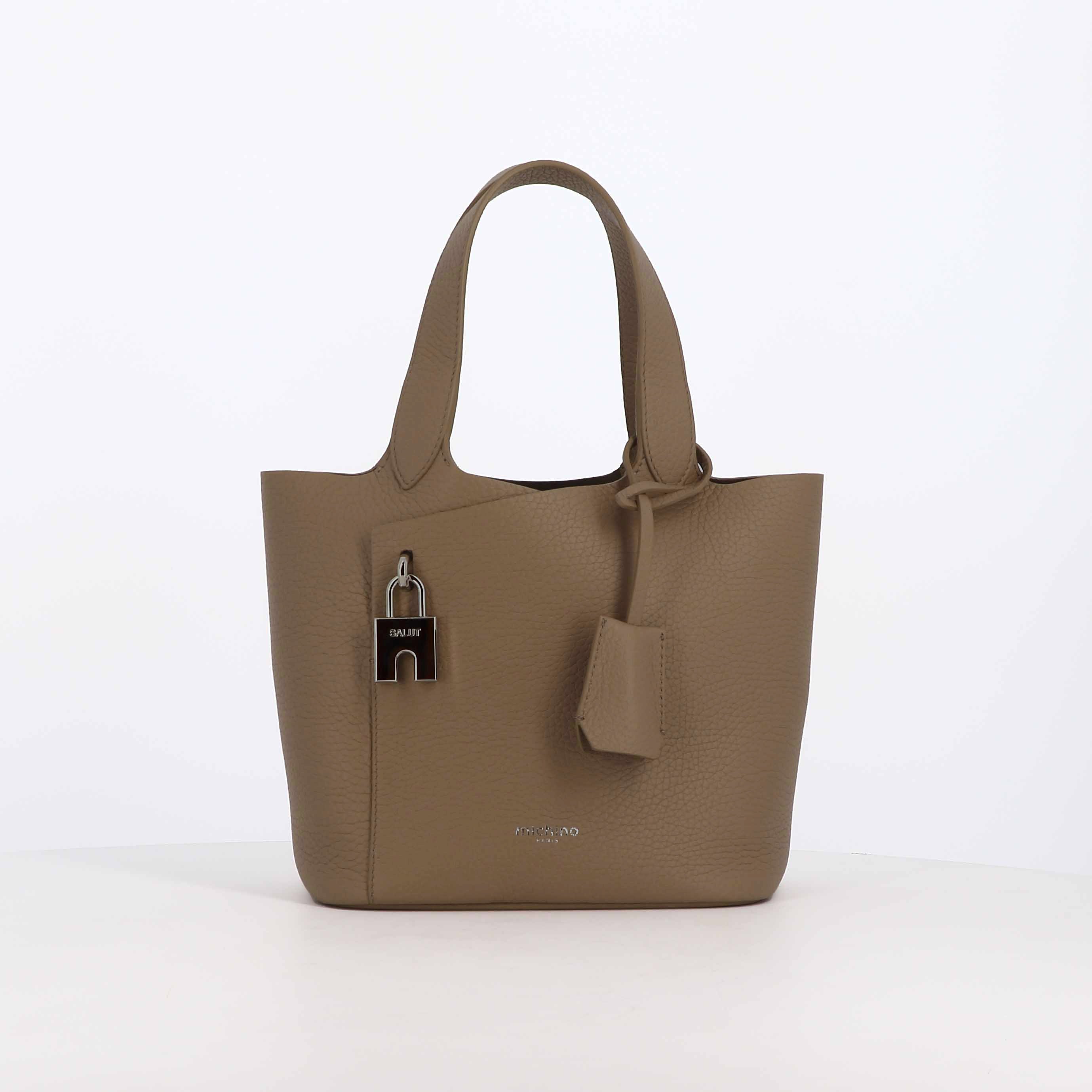 LEATHER HANDBAG ETOILE MINI TAUPE