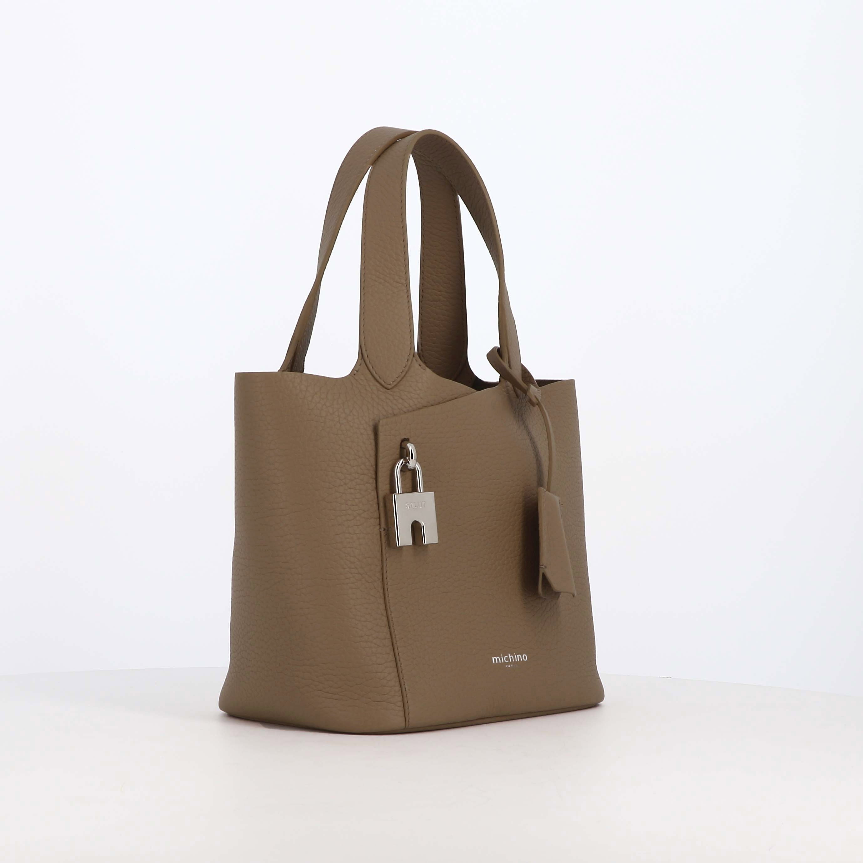 LEATHER HANDBAG ETOILE MINI TAUPE