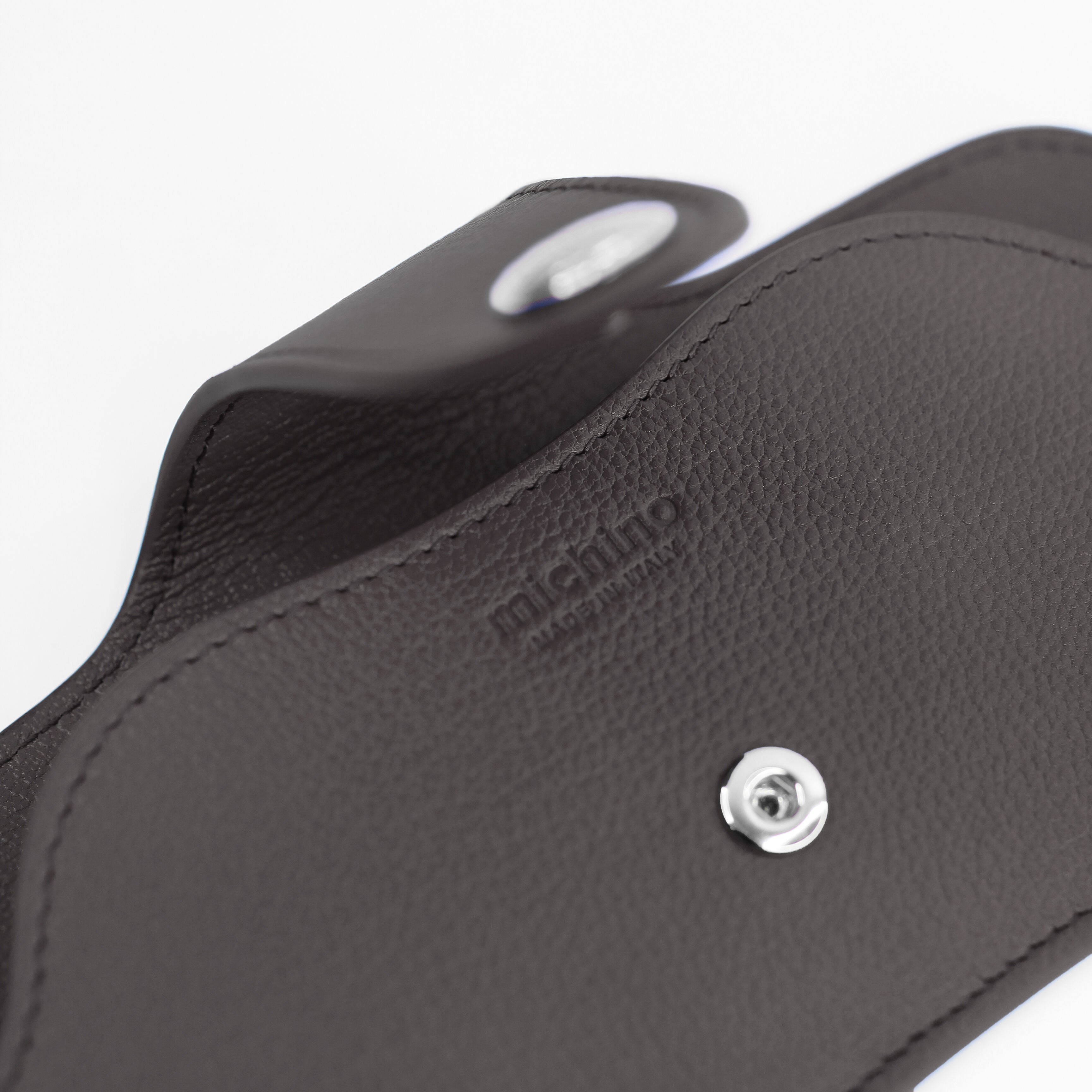 ÉTUI À LUNETTES EN CUIR GRIS CHARBON