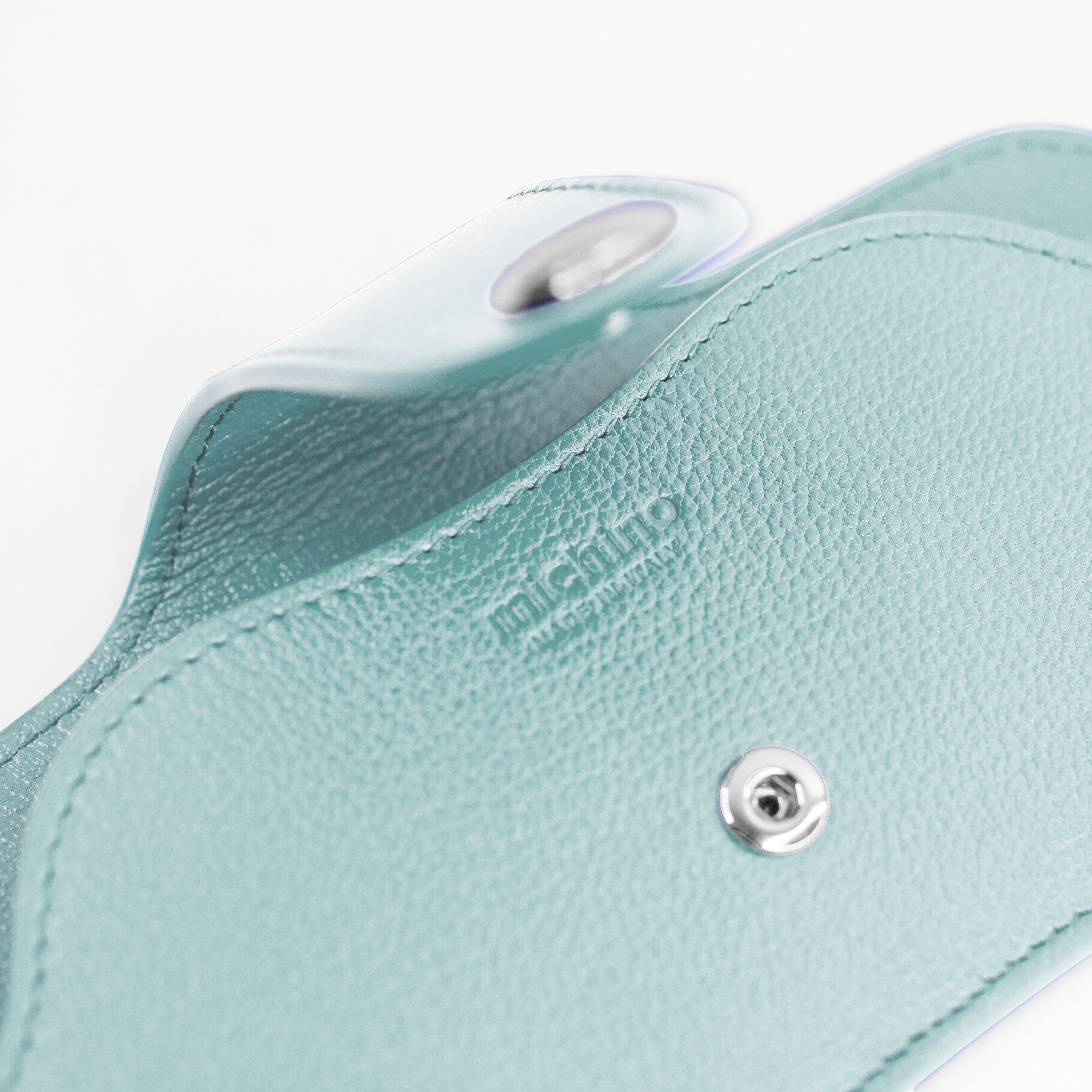 ÉTUI À LUNETTES EN CUIR BLEU CIEL