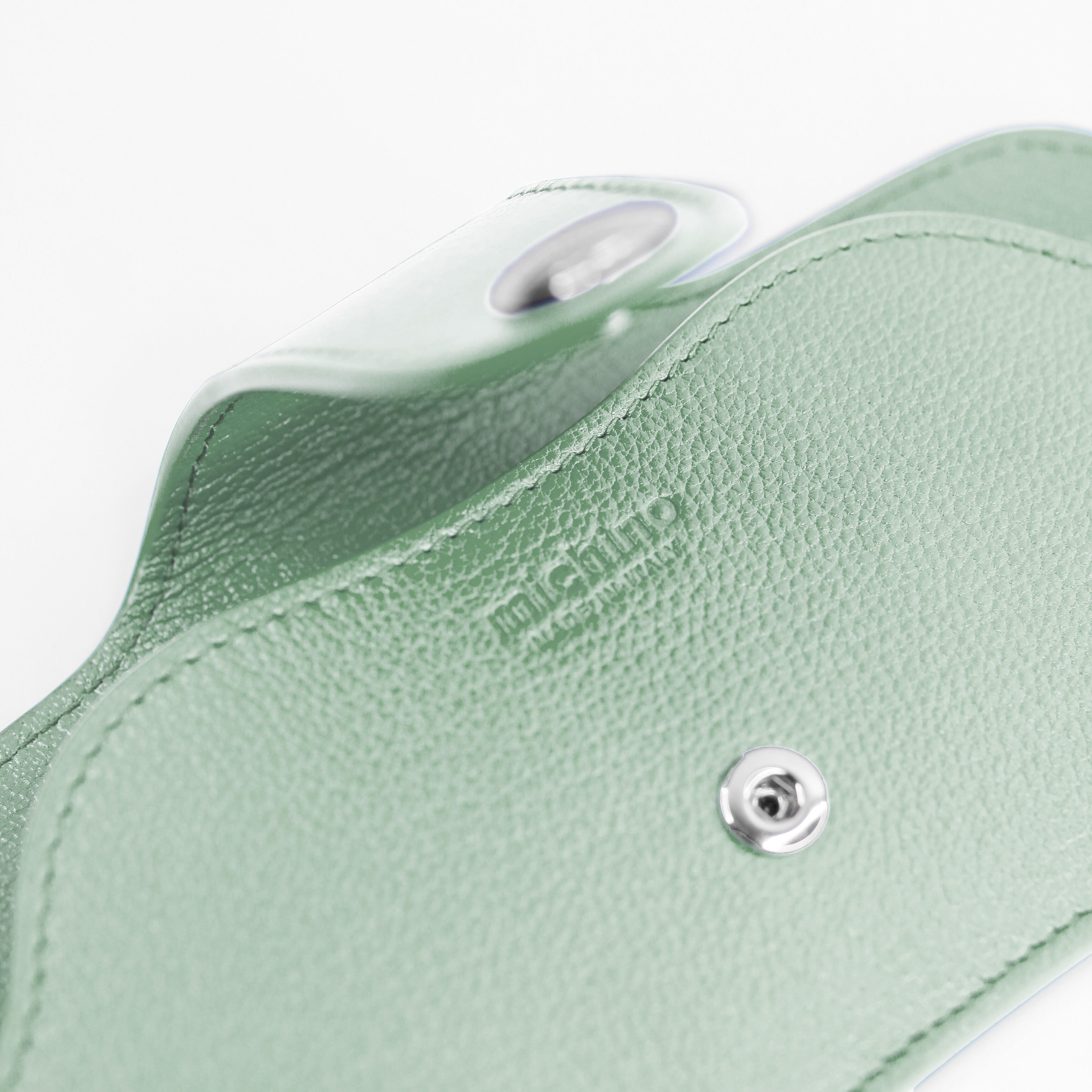 ÉTUI À LUNETTES EN CUIR VERT MENTHE