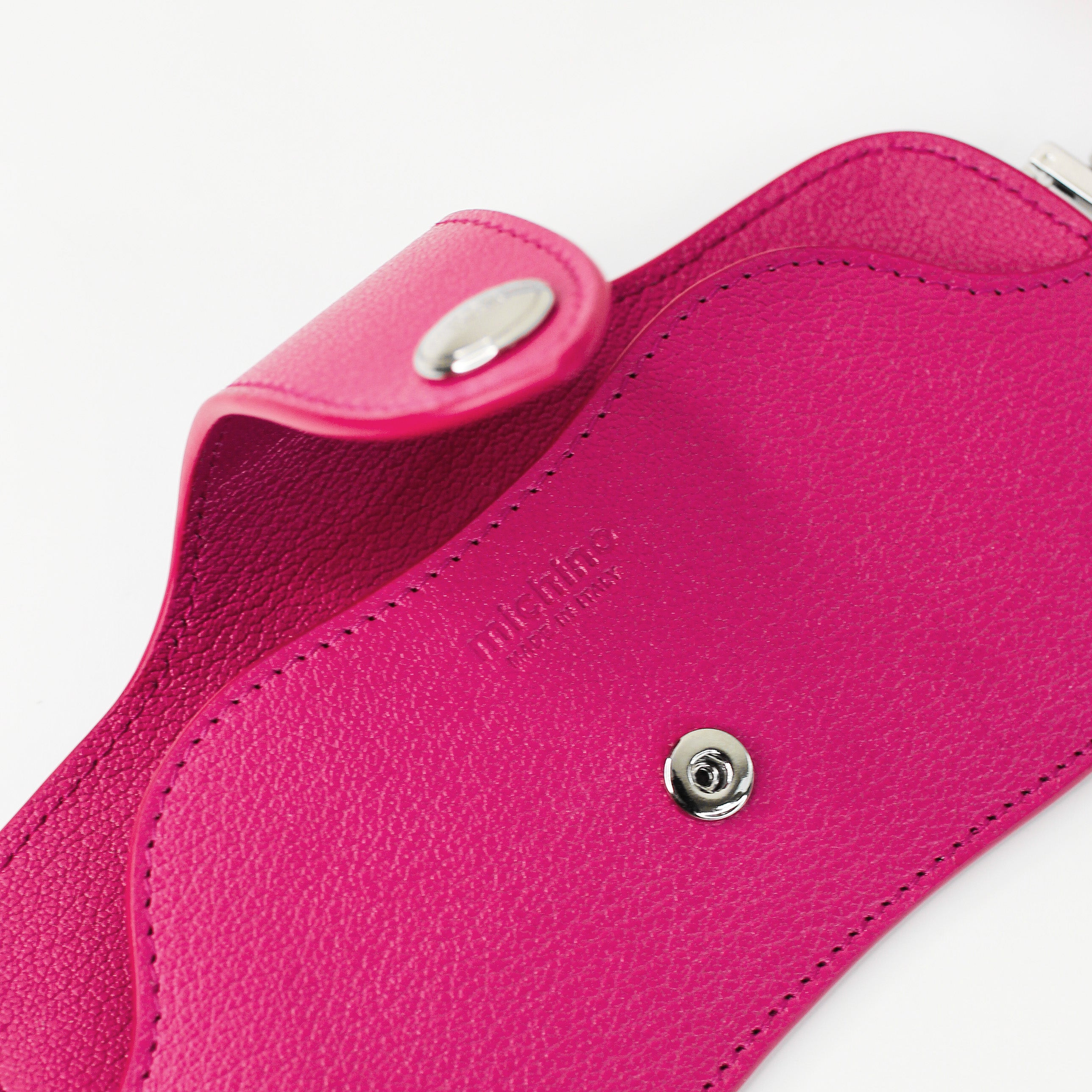 ÉTUI À LUNETTES EN CUIR FUCHSIA