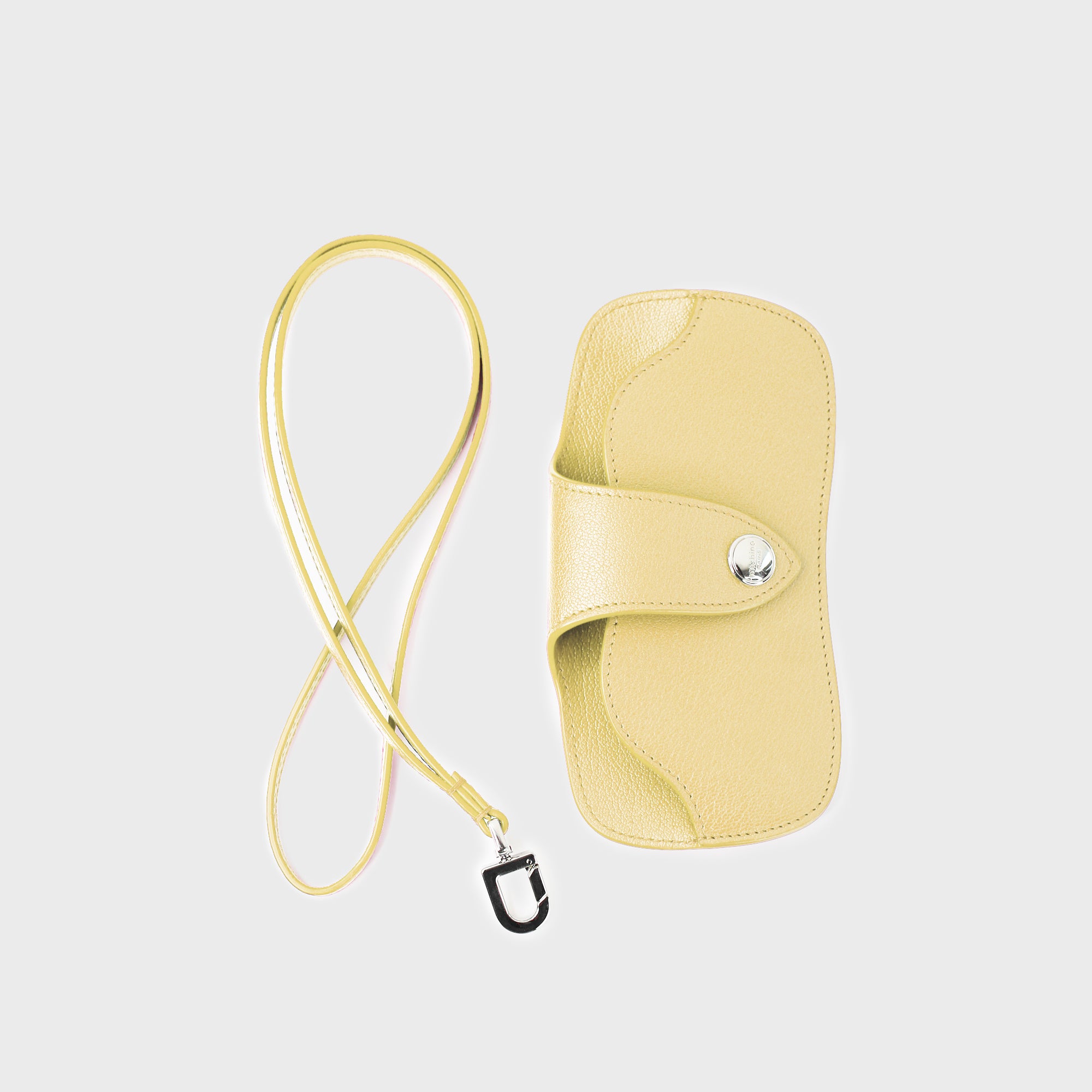 GIFT SET: IVORY TWO-FOLD ZIP LEATHER WALLET & POUSSIN YELLOW LEATHER GLASSES CASE