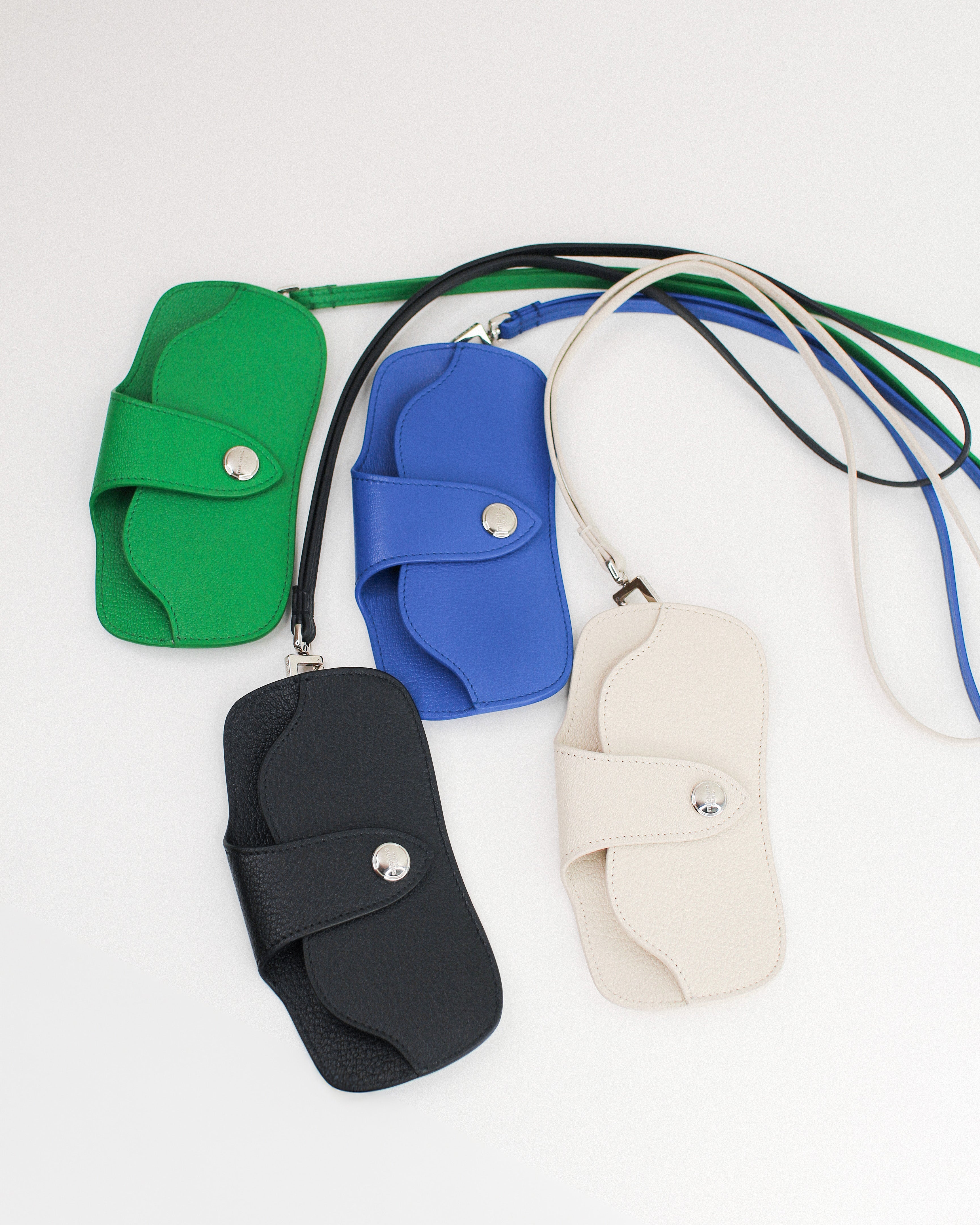 ÉTUI À LUNETTES EN CUIR VERT BAMBOU