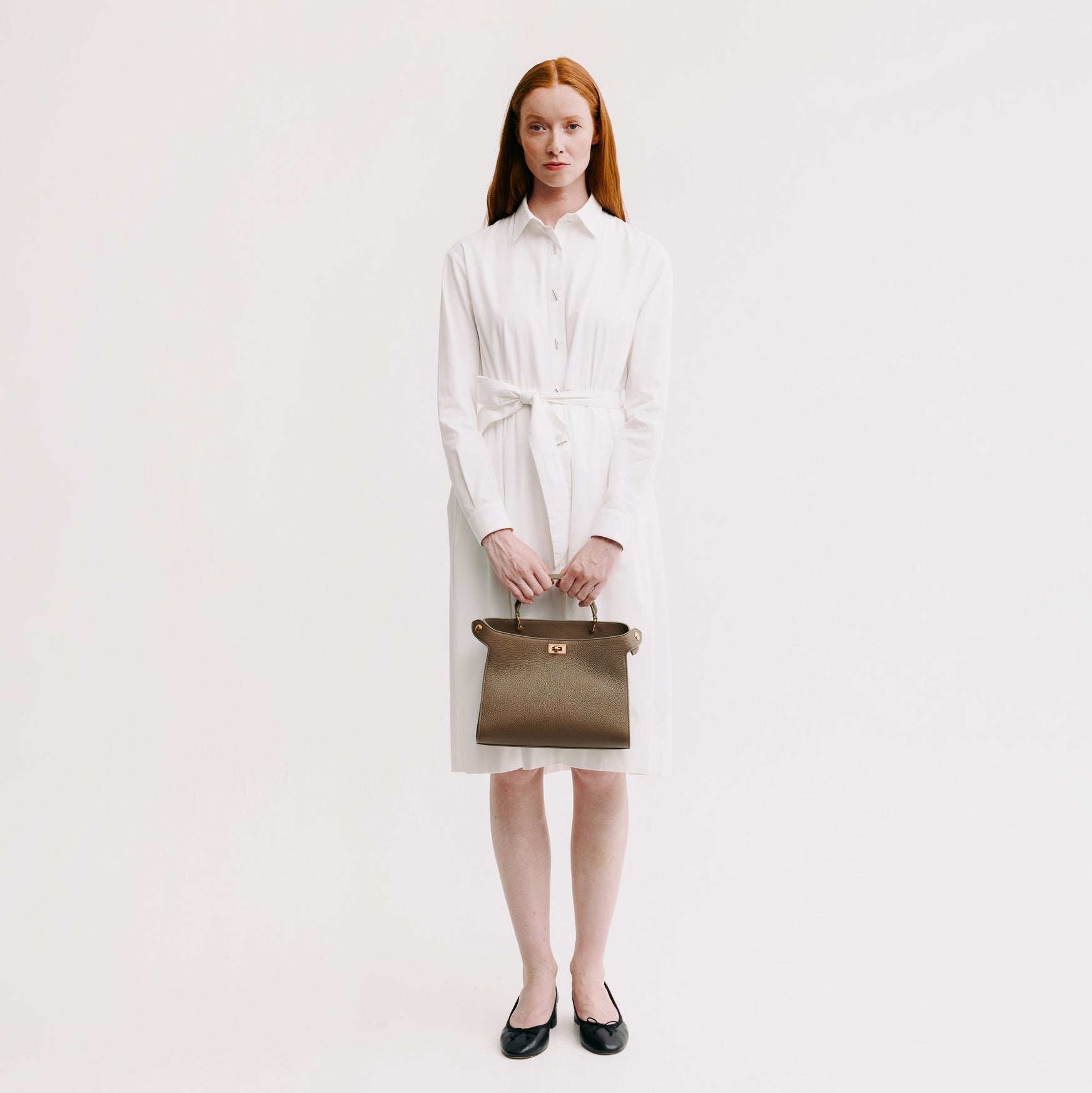 LEATHER HANDBAG LUTECE MINI TAUPE