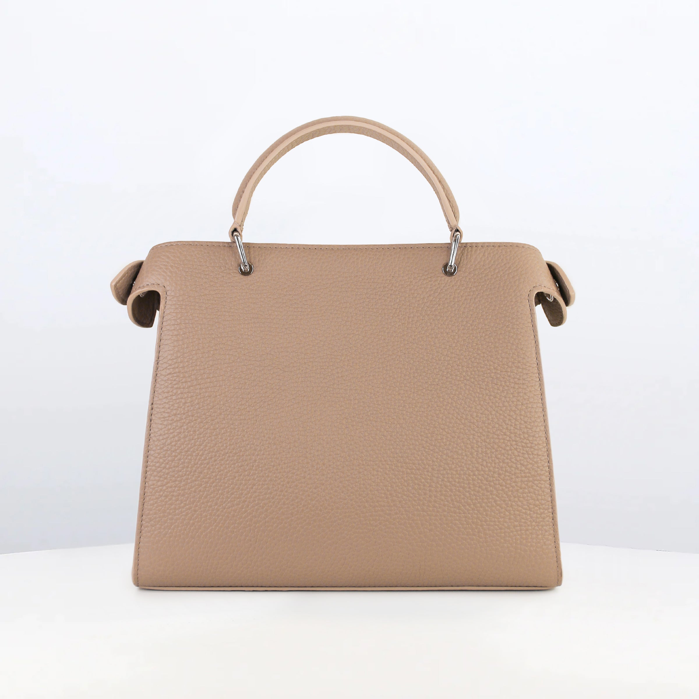 LEATHER HANDBAG LUTECE 27 TOURTERELLE