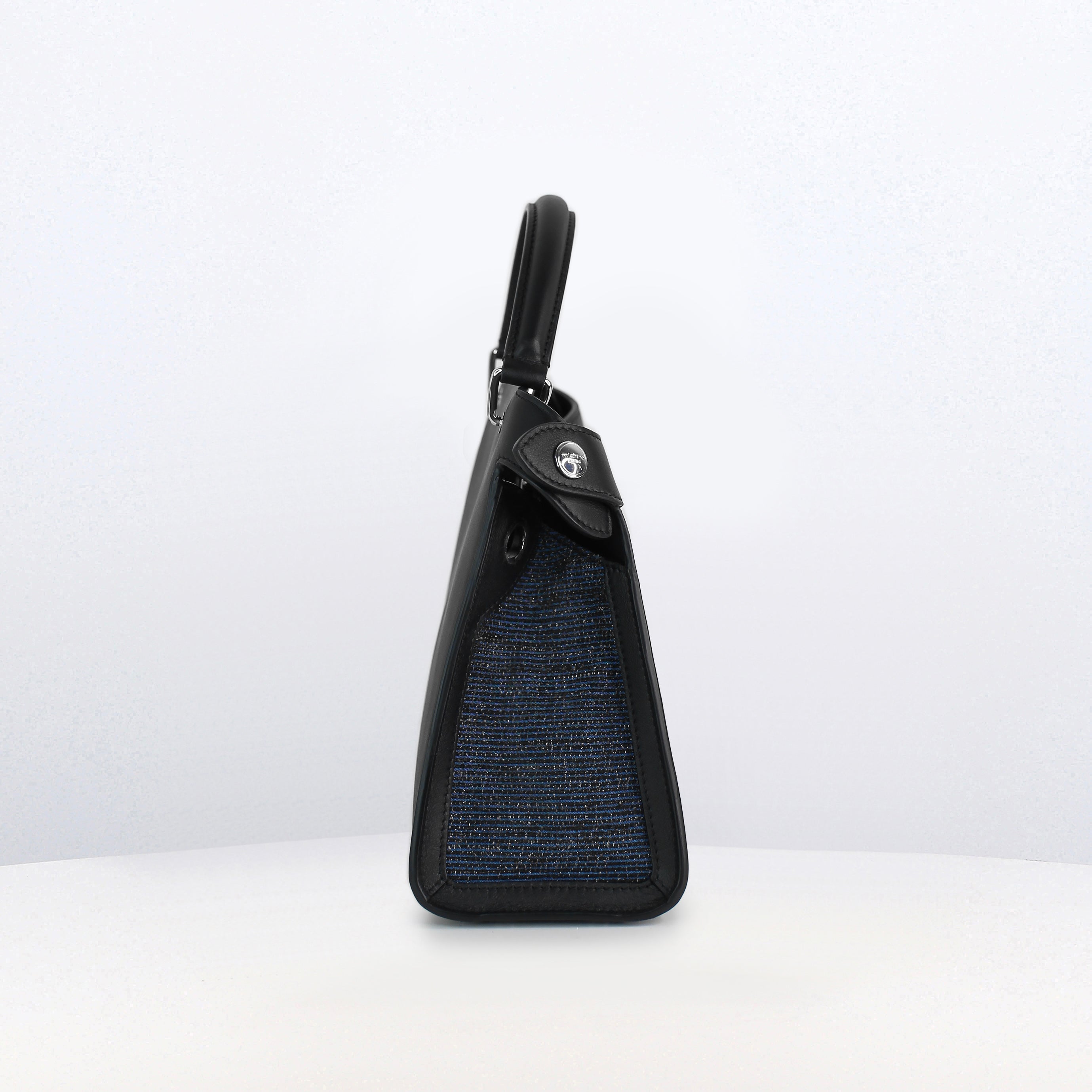 LEATHER HANDBAG LUTECE MINI TSUMUGI BLUE