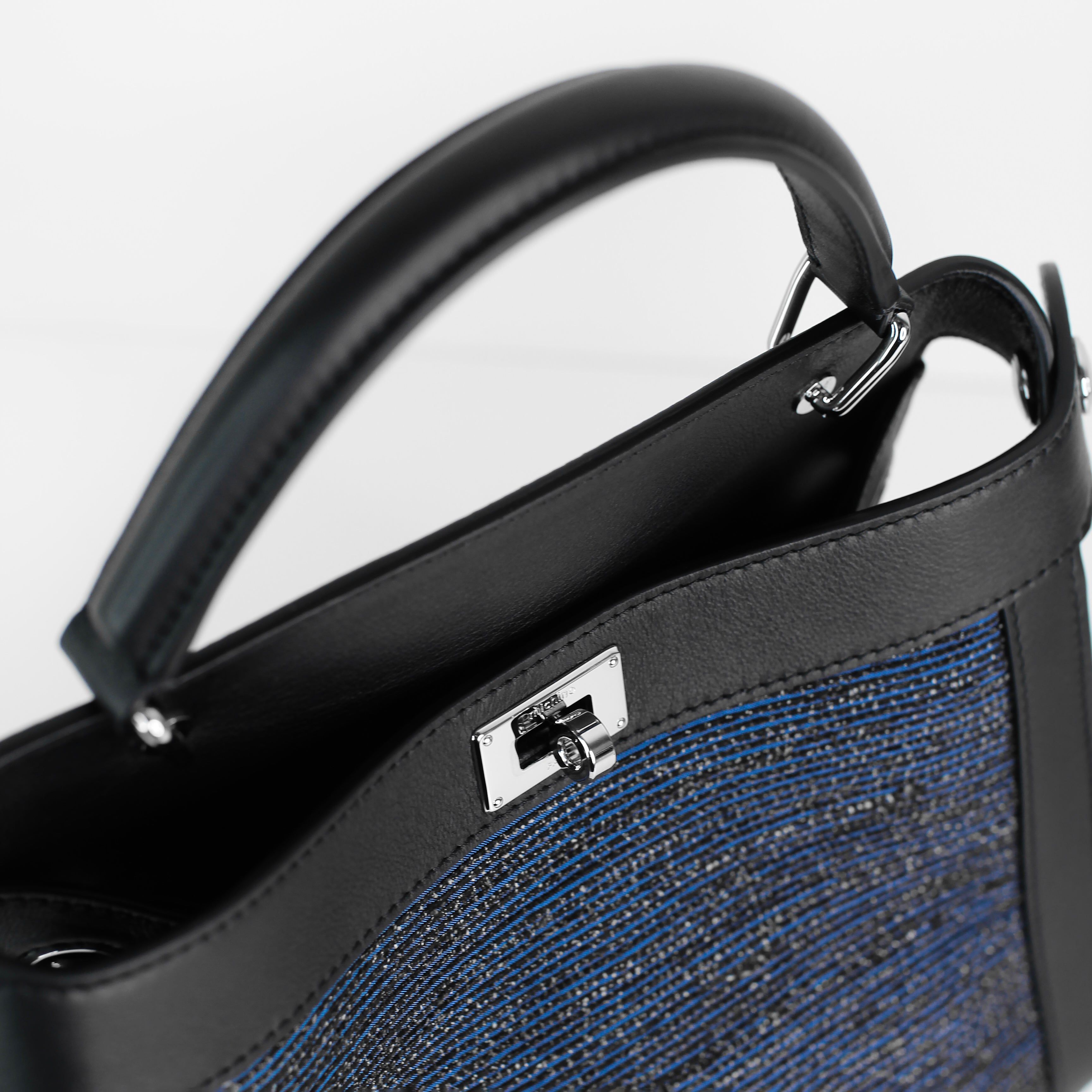 LEATHER HANDBAG LUTECE MINI TSUMUGI BLUE