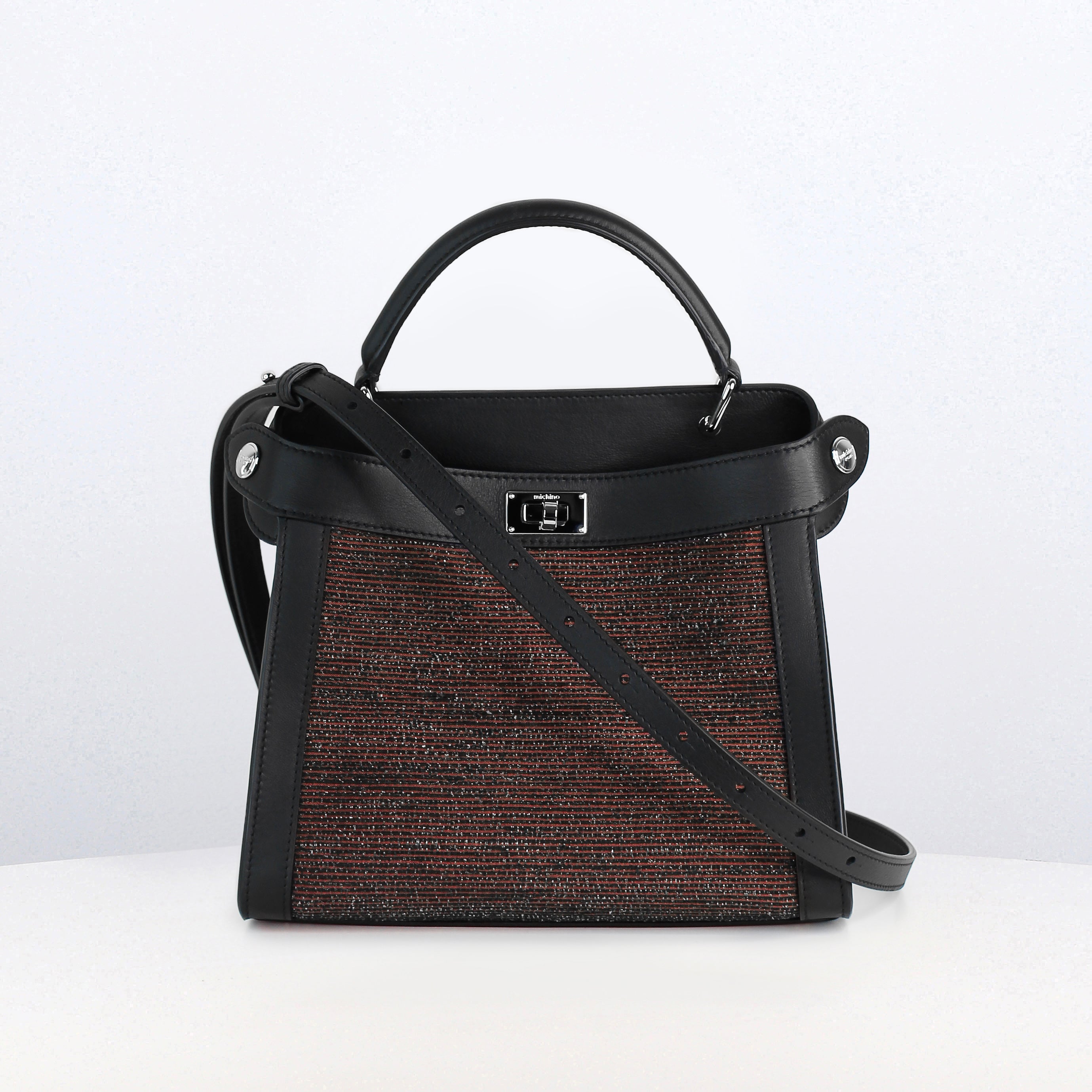 LEATHER HANDBAG LUTECE MINI TSUMUGI RED