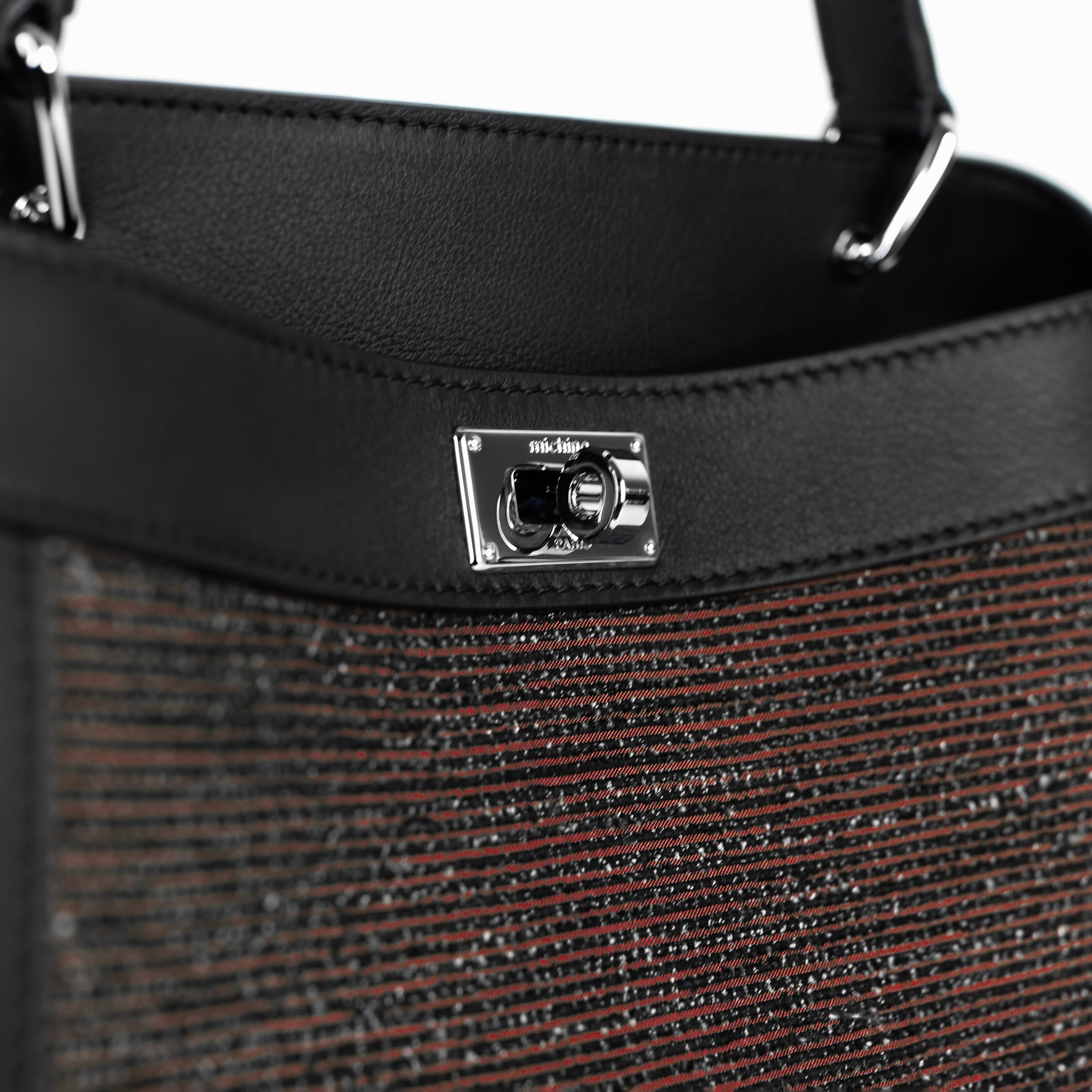 LEATHER HANDBAG LUTECE MINI TSUMUGI RED