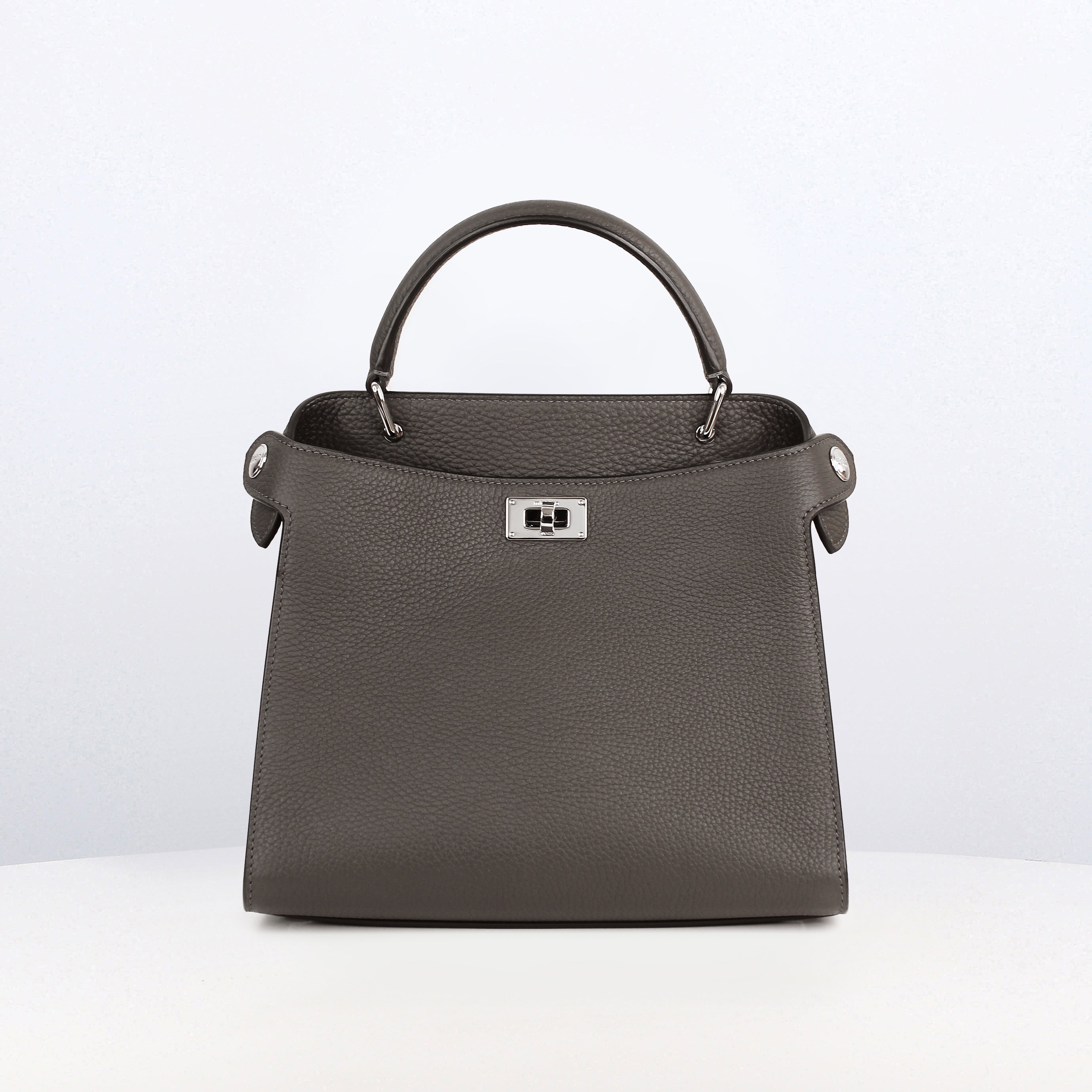 SAC À MAIN EN CUIR LUTECE MINI GRIS CHARBON