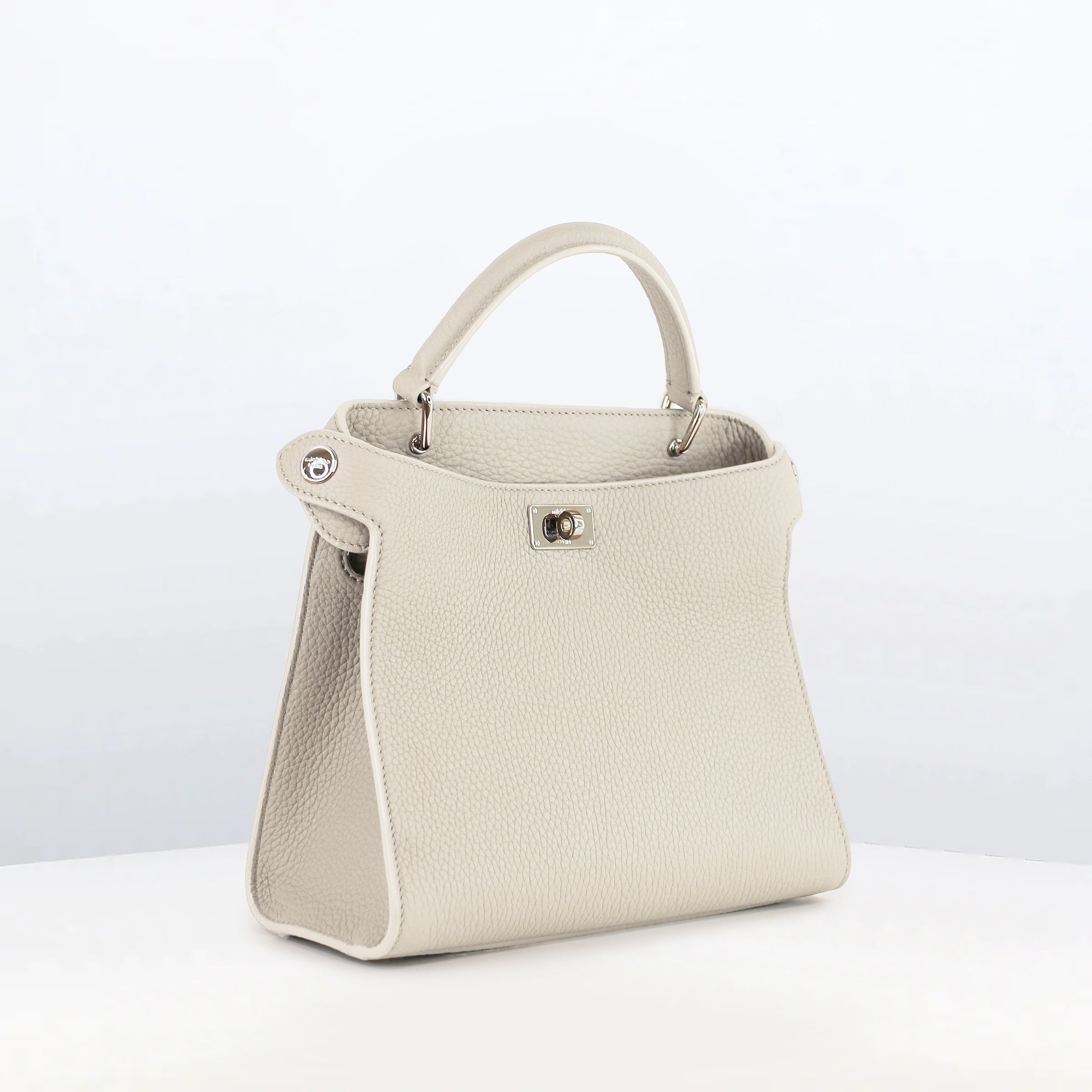 SAC À MAIN EN CUIR LUTECE MINI CRAIE