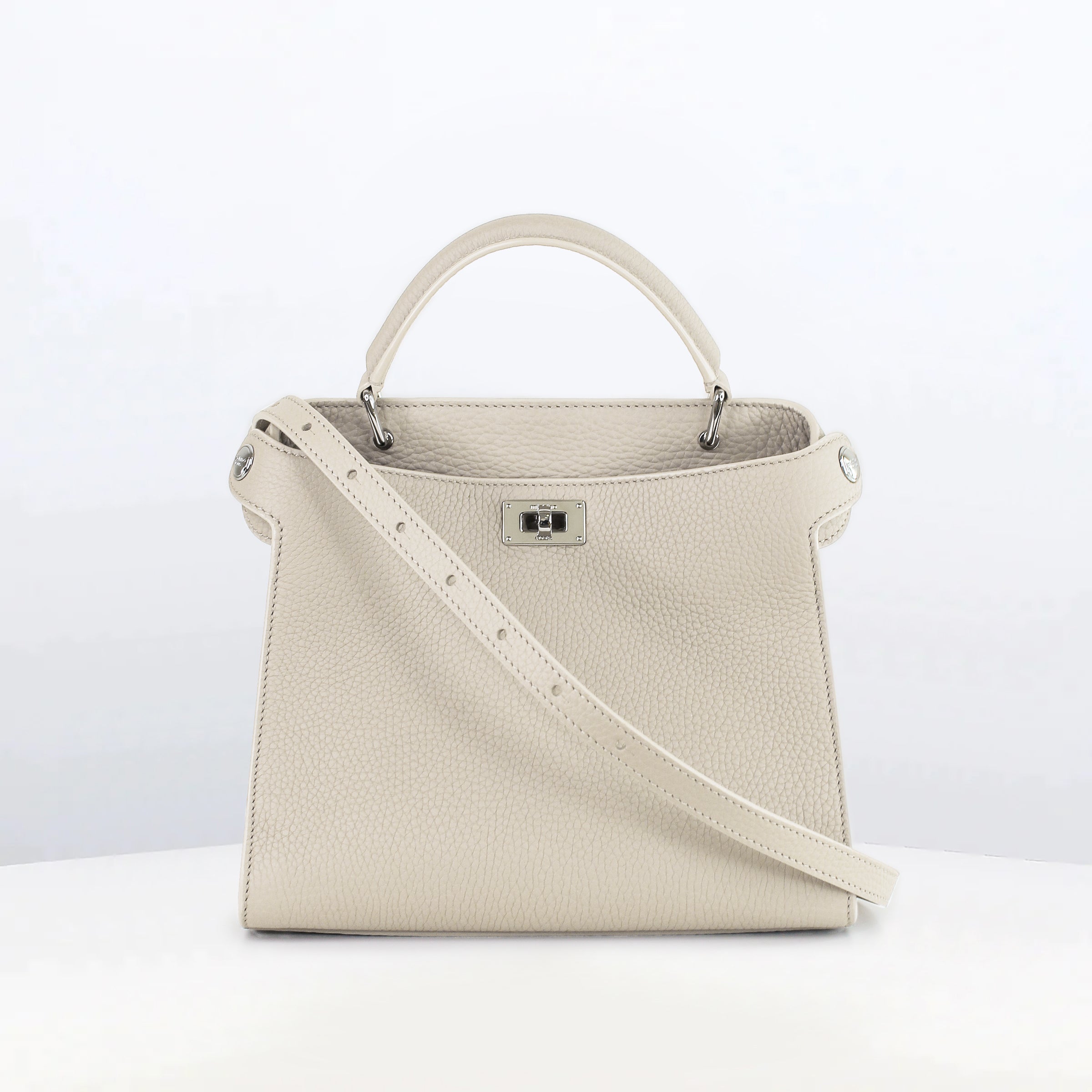 SAC À MAIN EN CUIR LUTECE MINI CRAIE