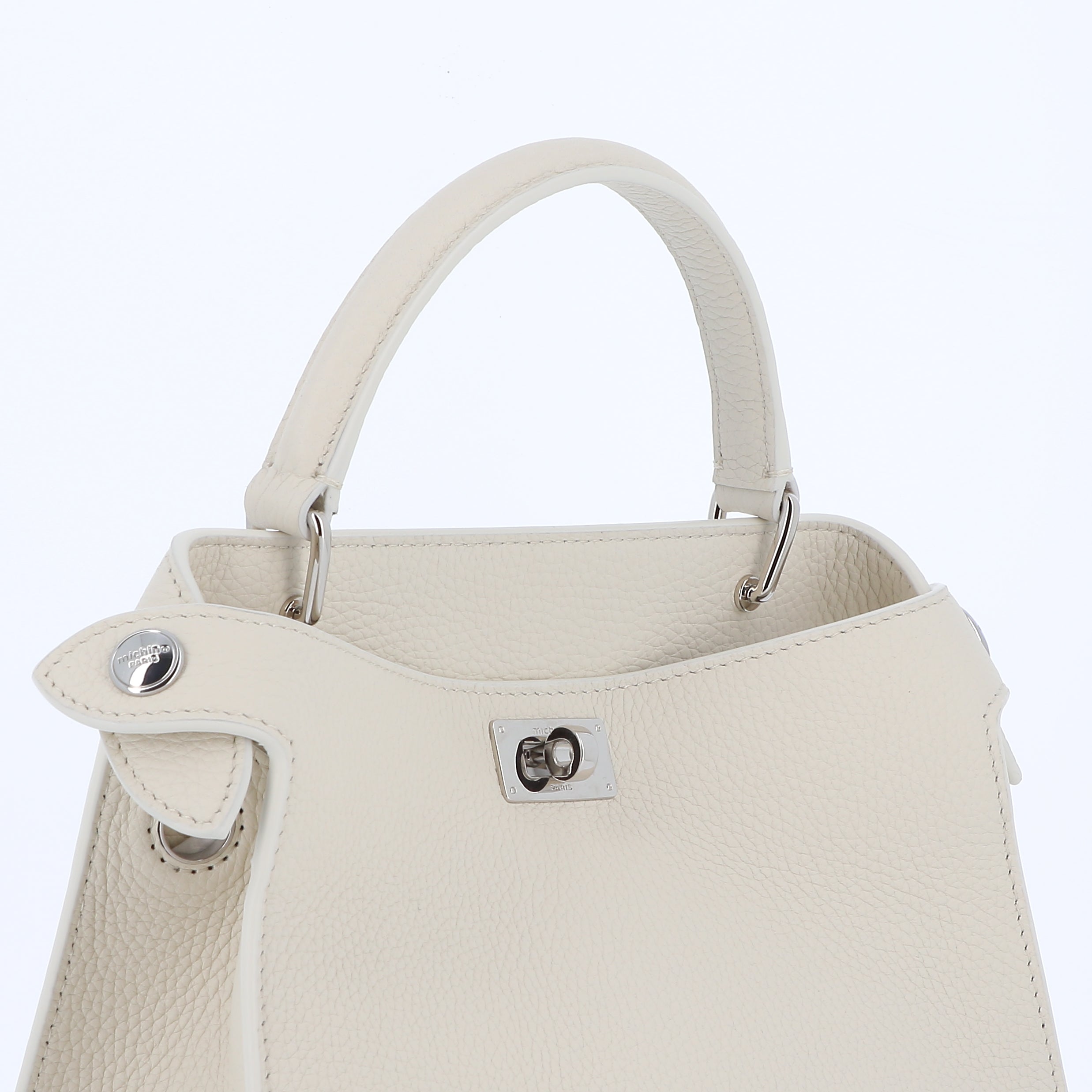 SAC À MAIN EN CUIR LUTECE MINI CRAIE