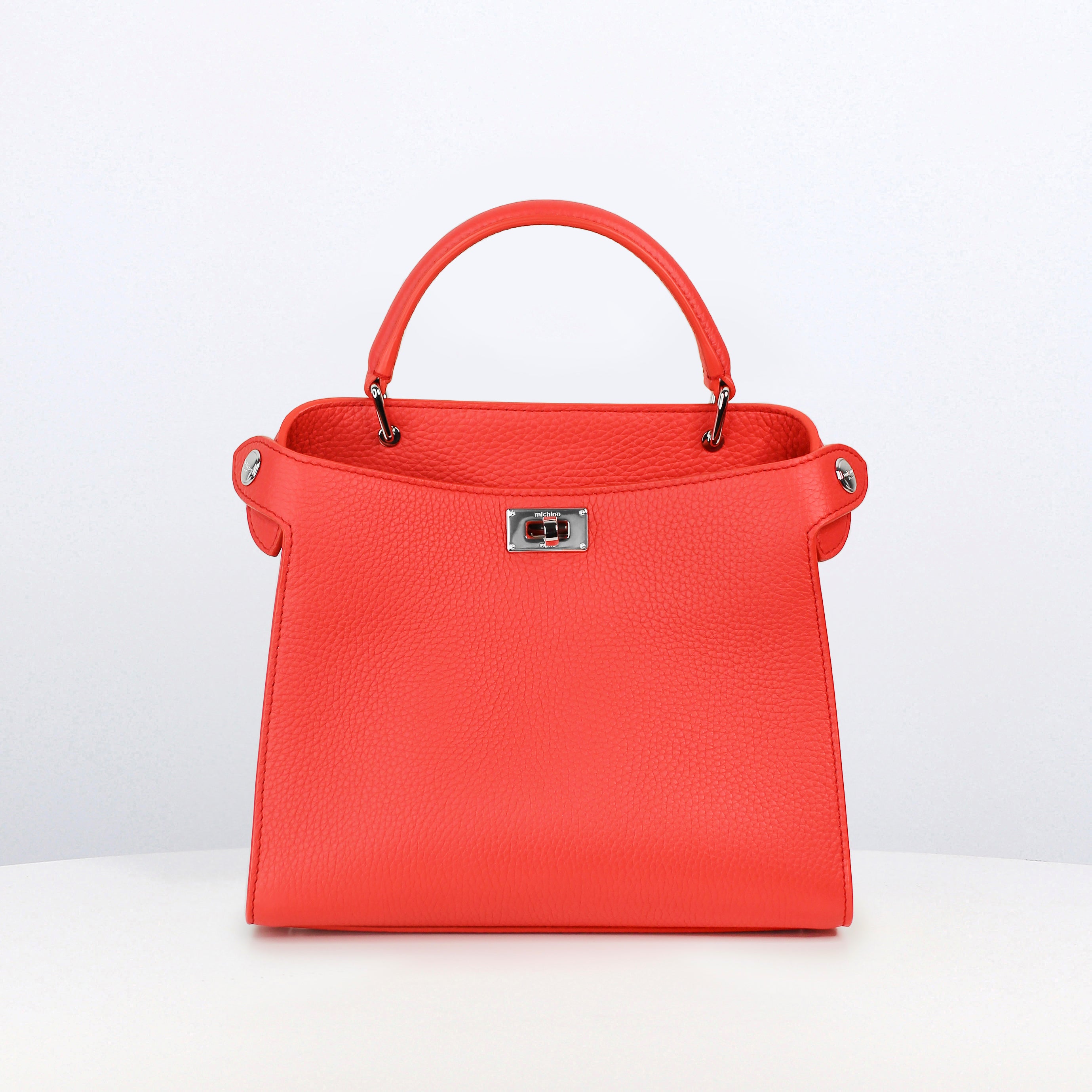 LEATHER HANDBAG LUTECE MINI GERANIUM