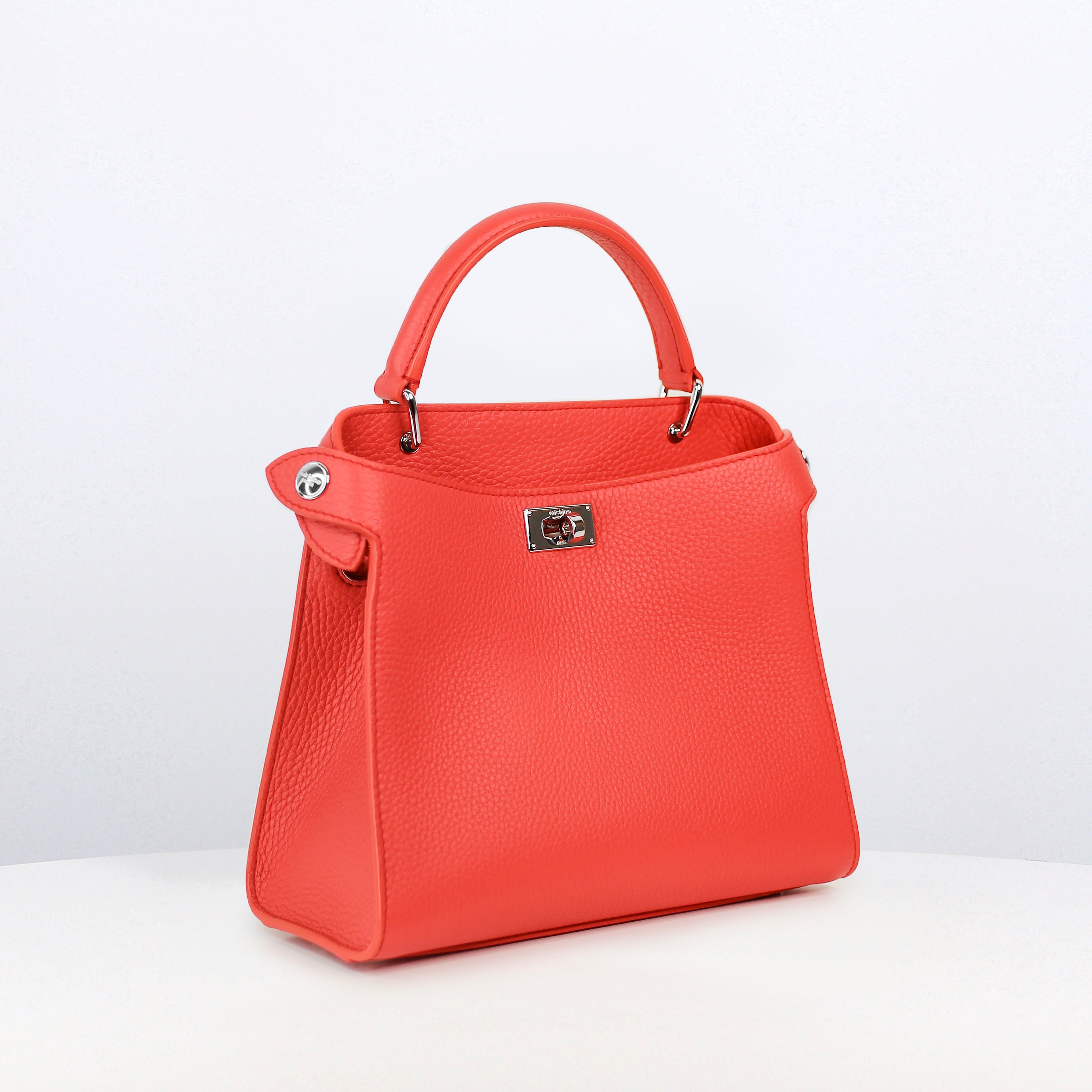 LEATHER HANDBAG LUTECE MINI GERANIUM
