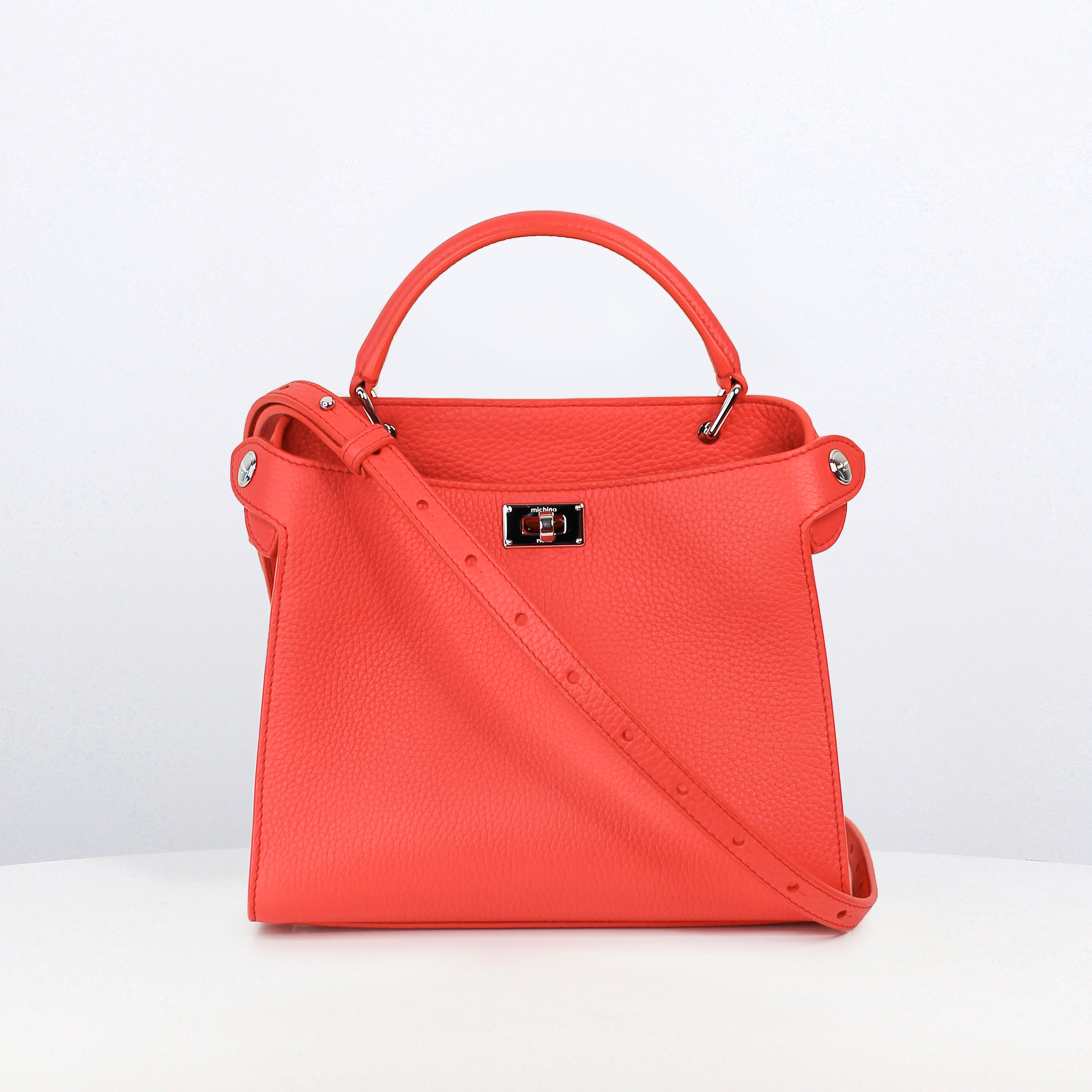 LEATHER HANDBAG LUTECE MINI GERANIUM