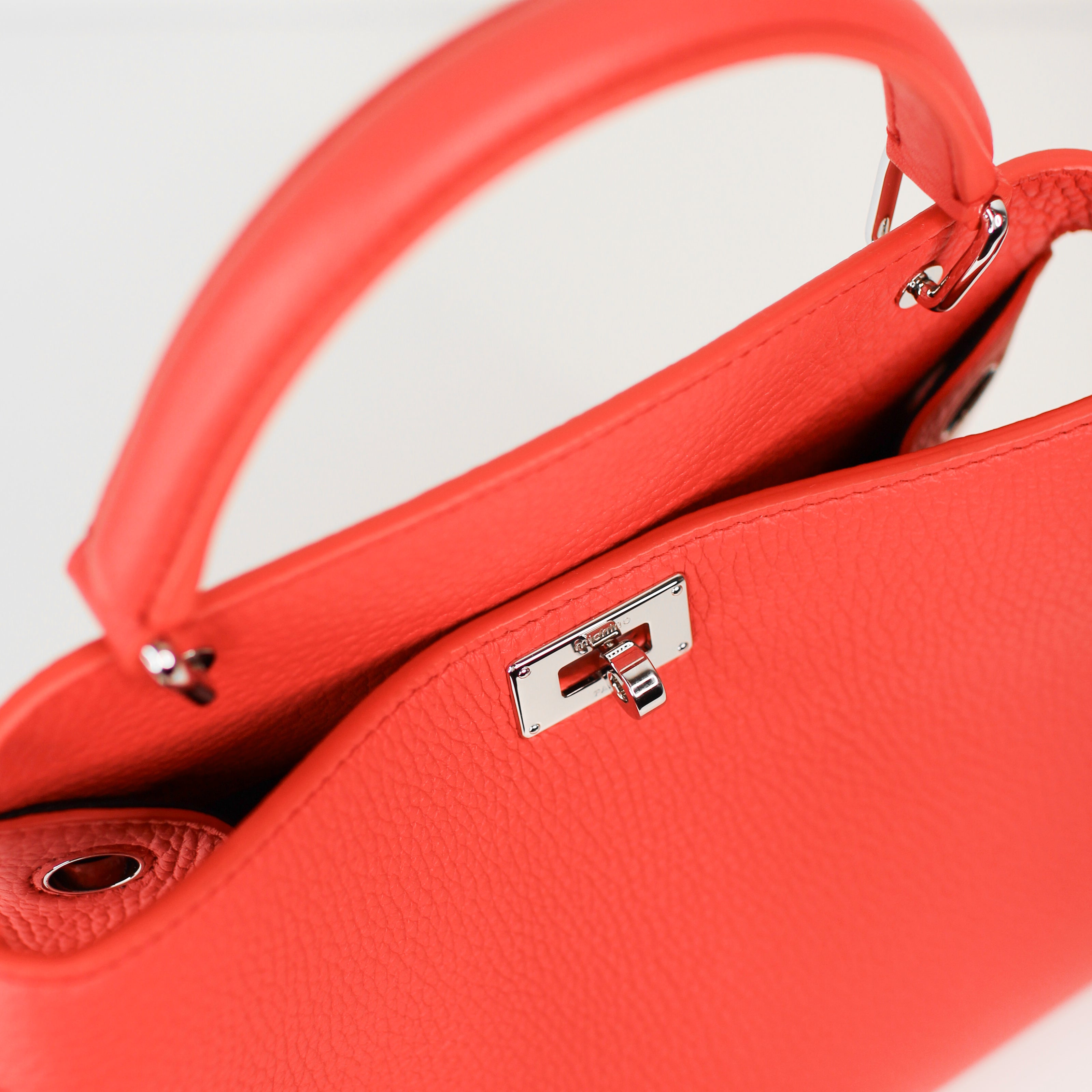 LEATHER HANDBAG LUTECE MINI GERANIUM