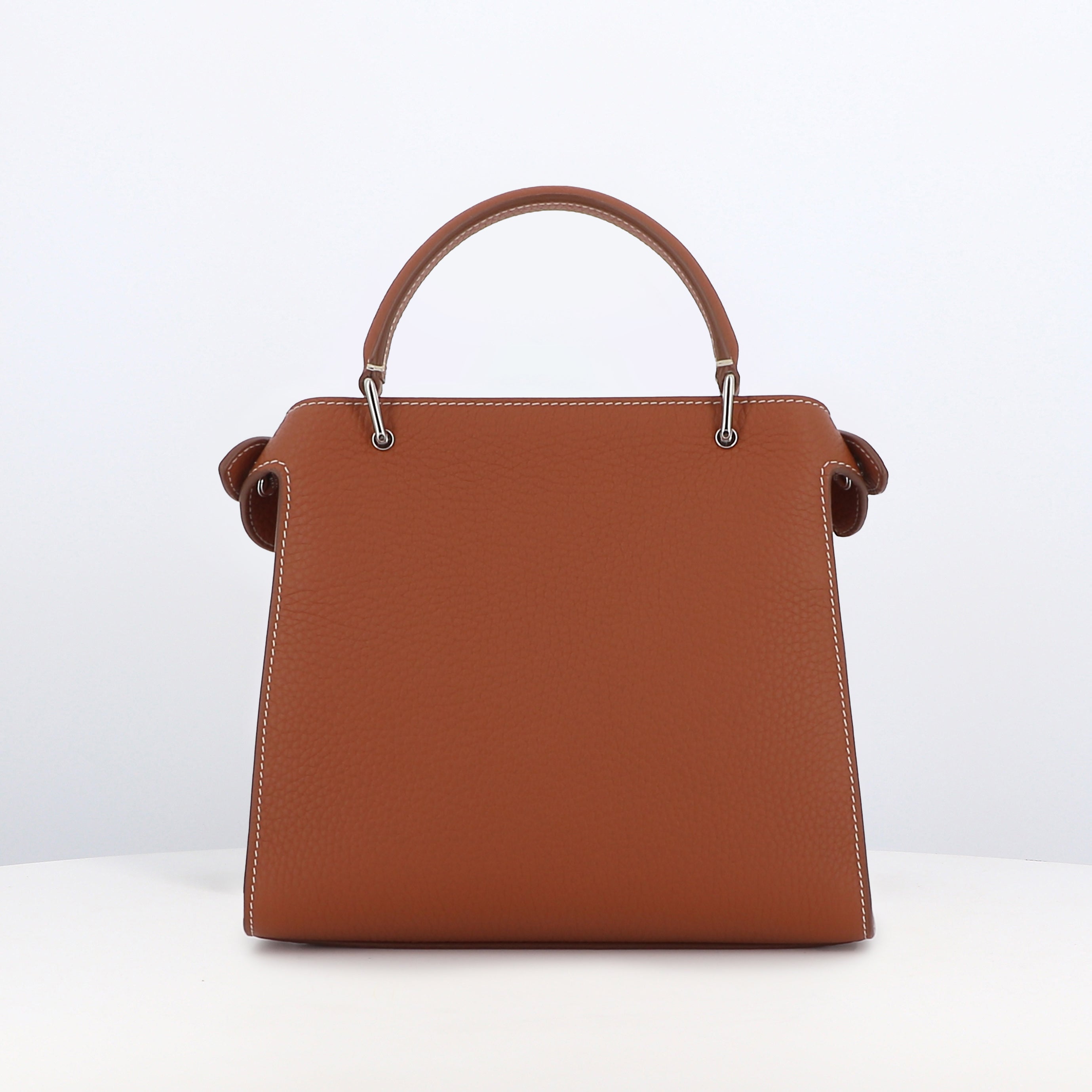 LEATHER HANDBAG LUTECE MINI GOLD