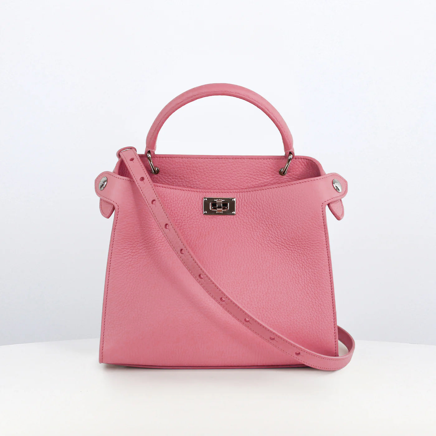 LEATHER HANDBAG LUTECE MINI HIBISCUS PINK