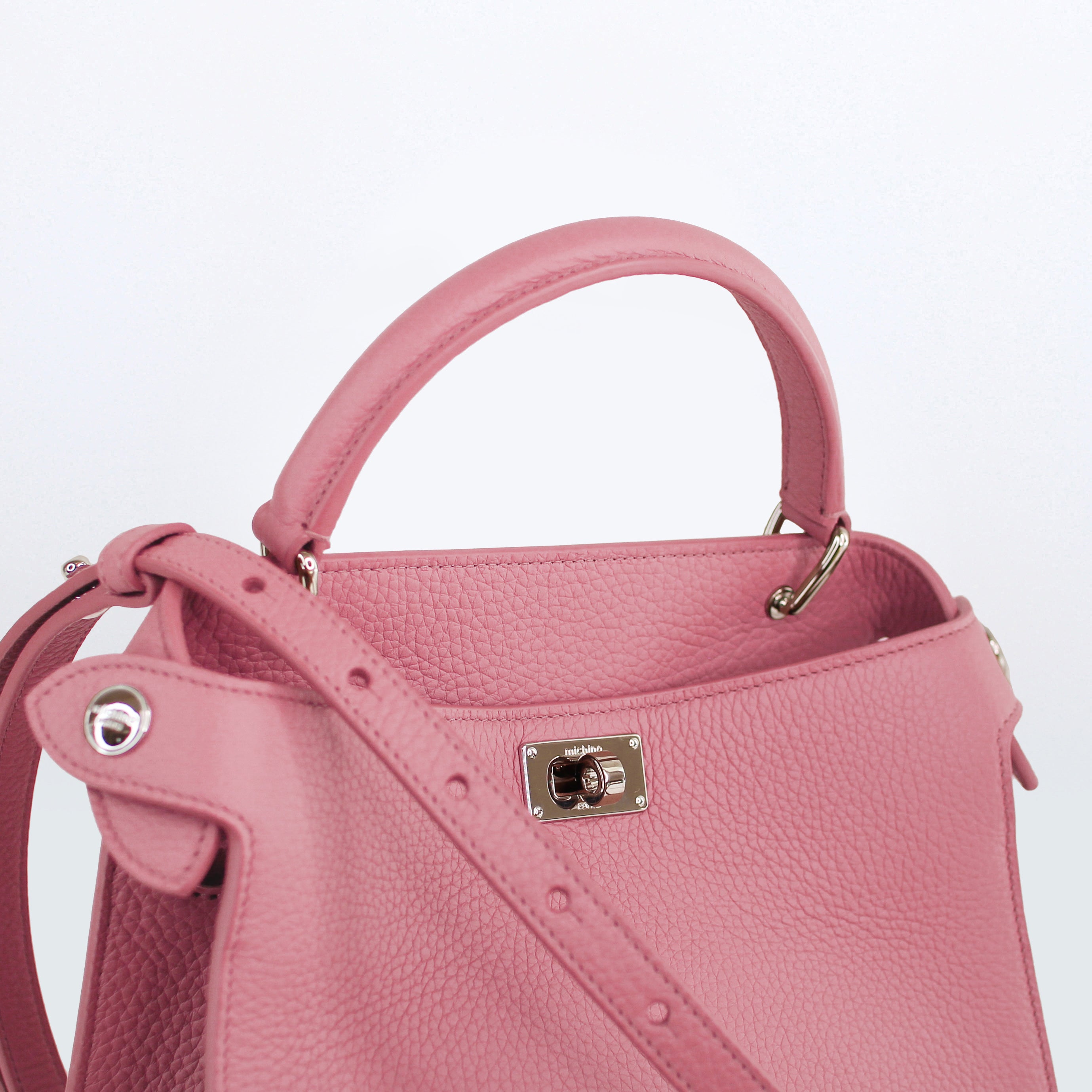 LEATHER HANDBAG LUTECE MINI HIBISCUS PINK