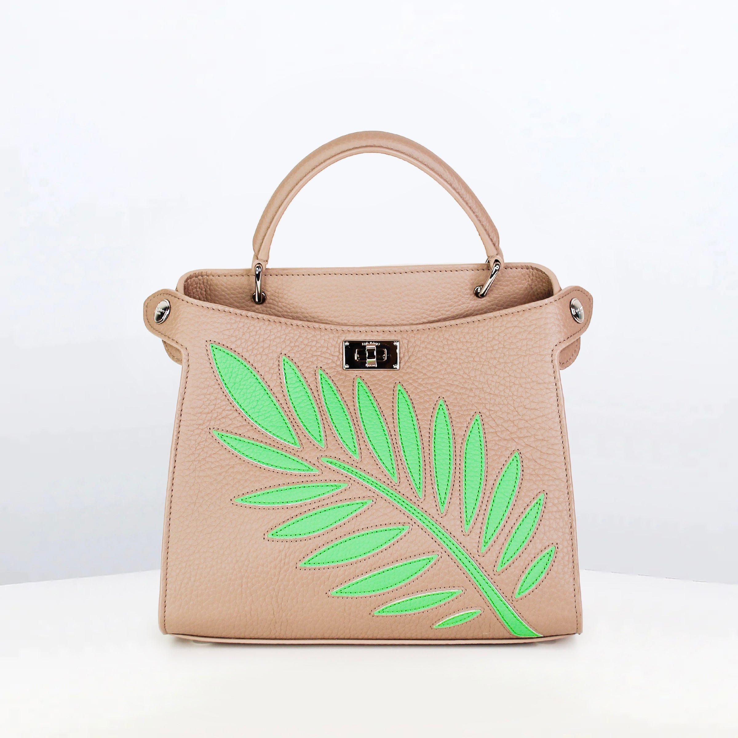 SAC À MAIN EN CUIR LUTECE MINI INTERSIA GREEN LEAF