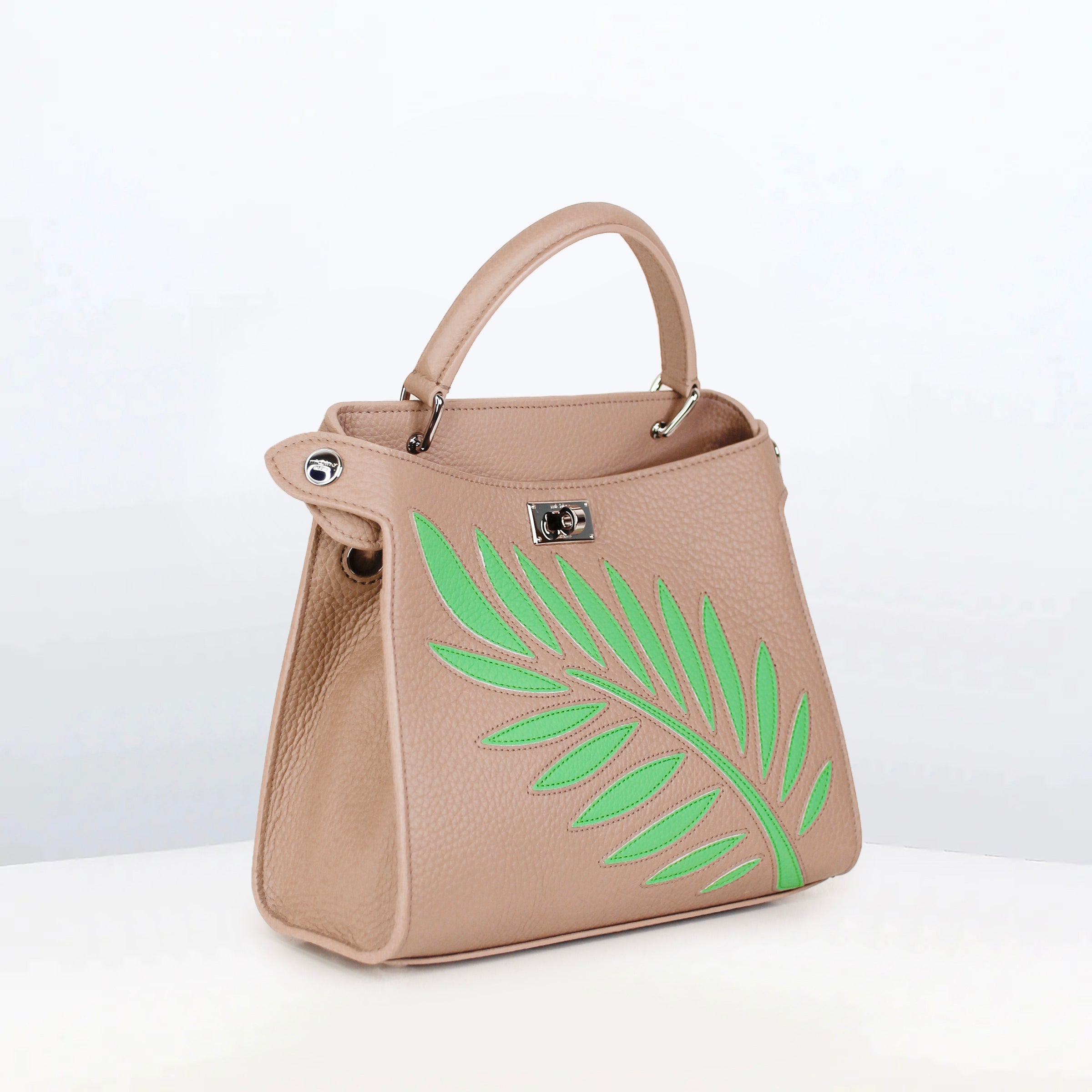 SAC À MAIN EN CUIR LUTECE MINI INTERSIA GREEN LEAF