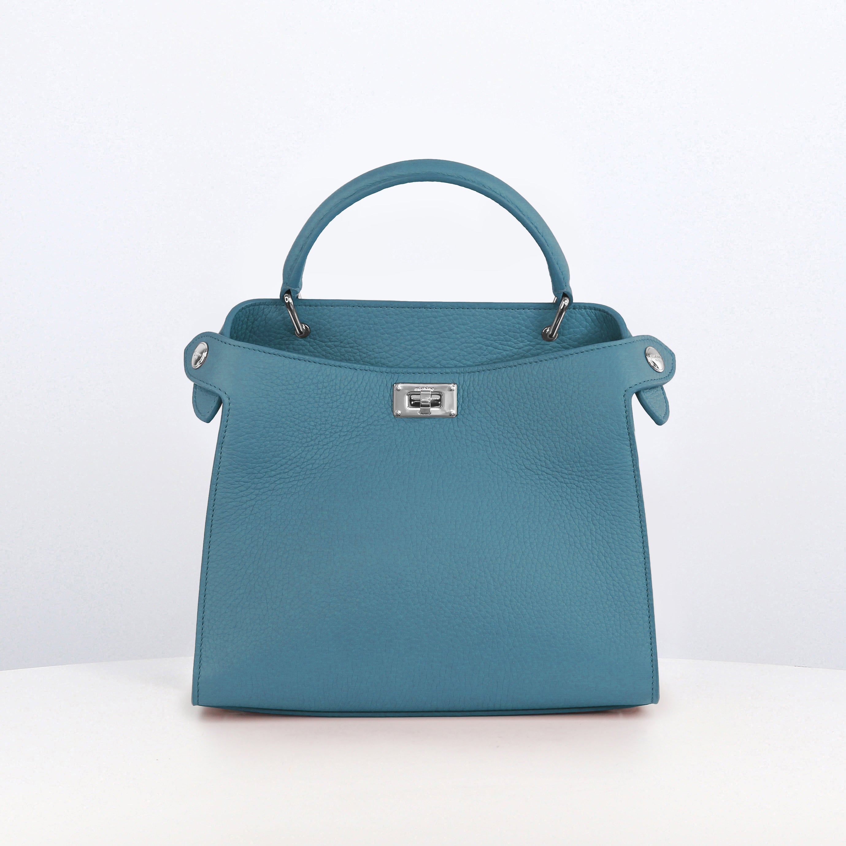 LEATHER HANDBAG LUTECE MINI JEANS BLUE