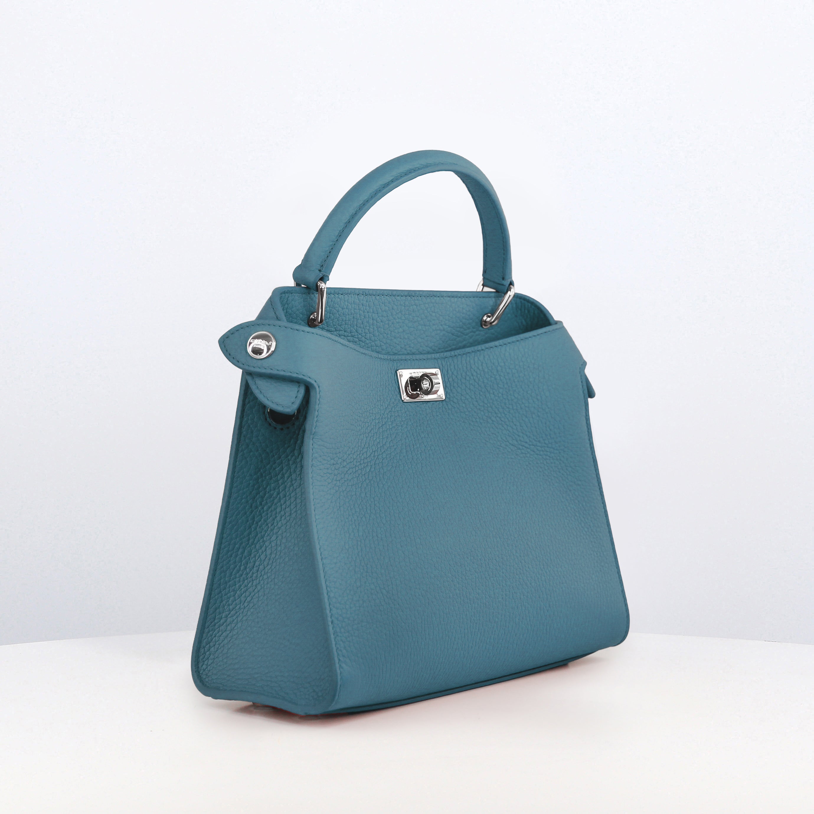LEATHER HANDBAG LUTECE MINI JEANS BLUE