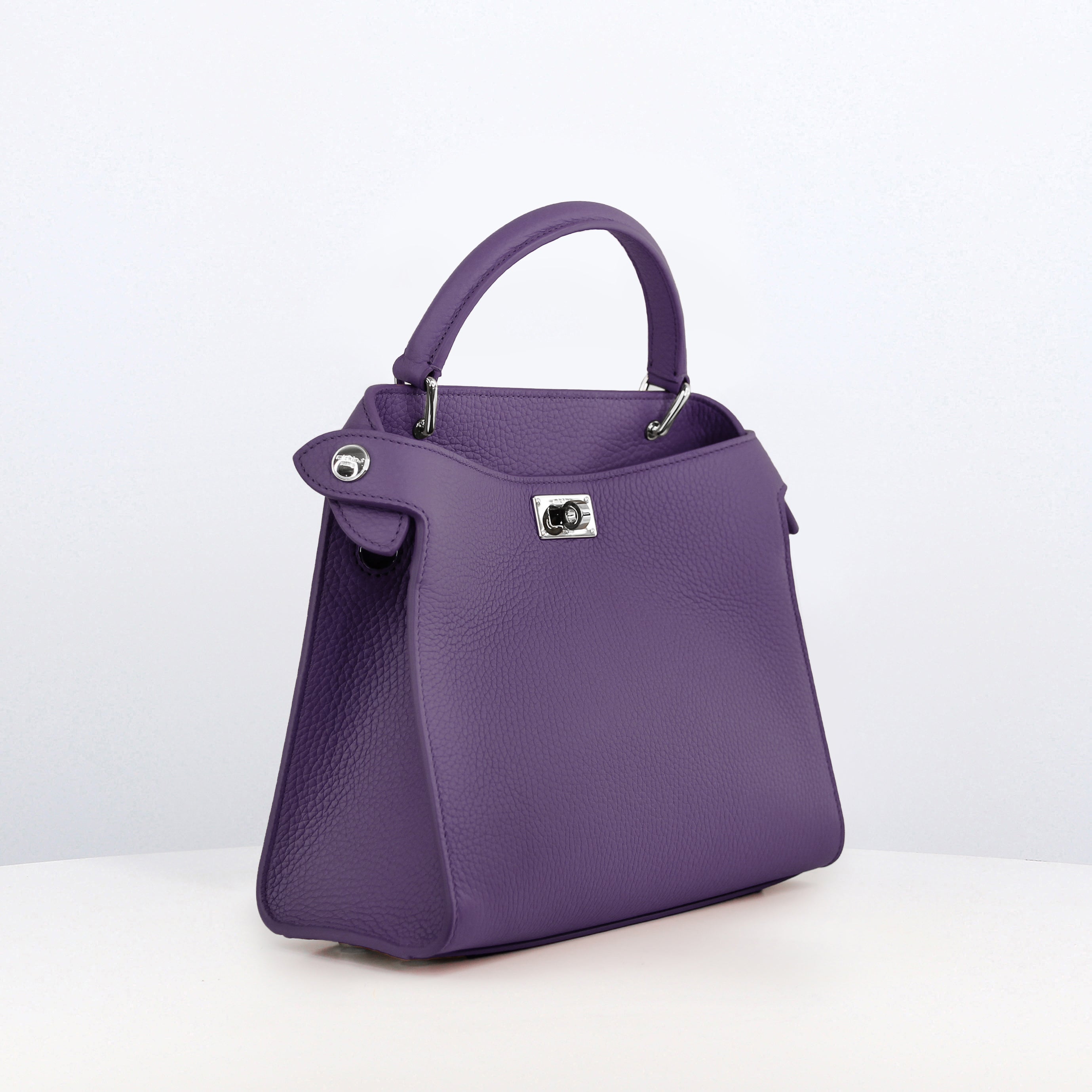 LEATHER HANDBAG LUTECE MINI MOKIHANA BERRY