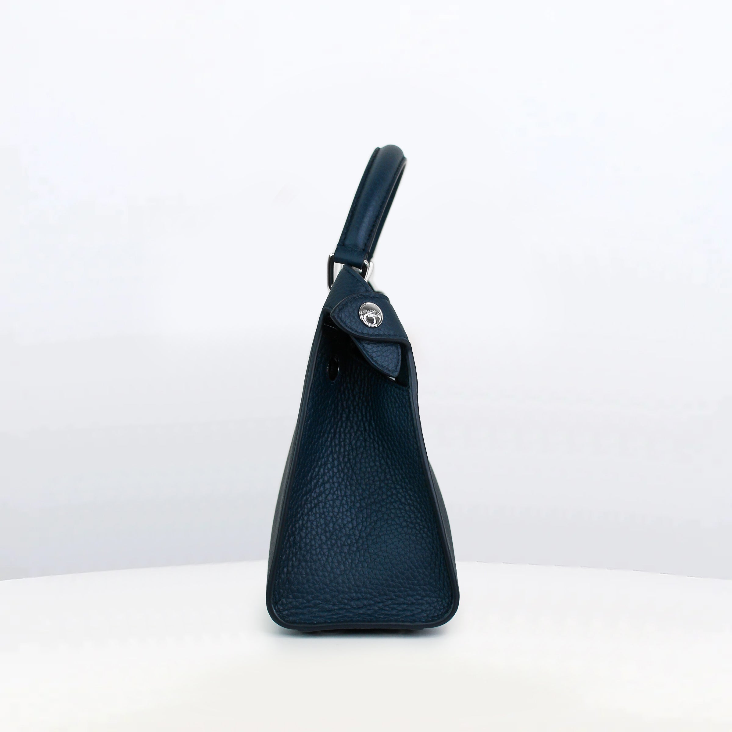 SAC À MAIN EN CUIR LUTECE MINI BLEU MARINE