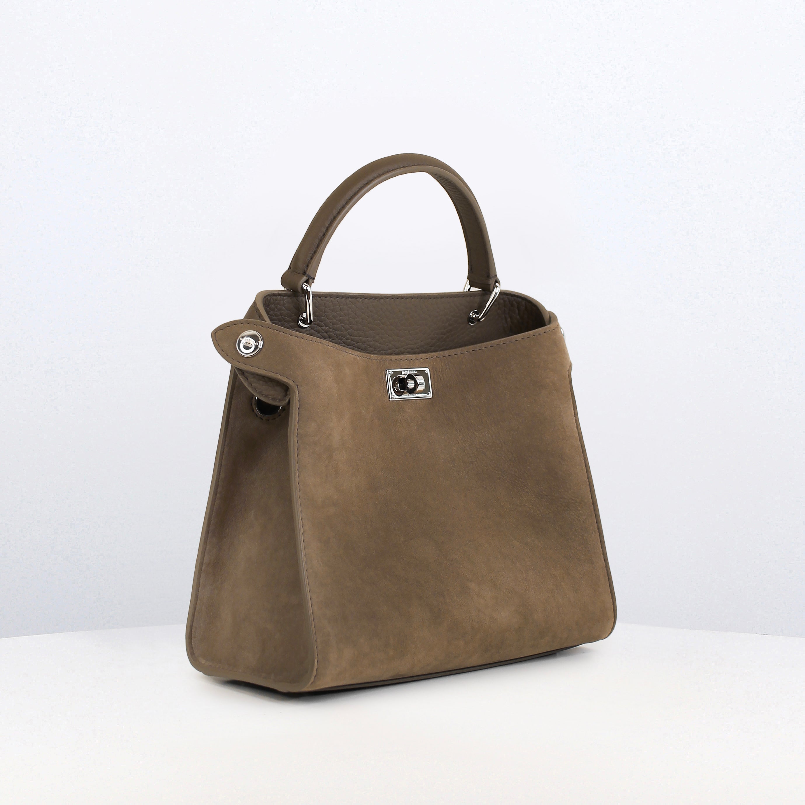 "Archive Event" SAC A MAIN EN CUIR LUTECE MINI NUBUCK TAUPE