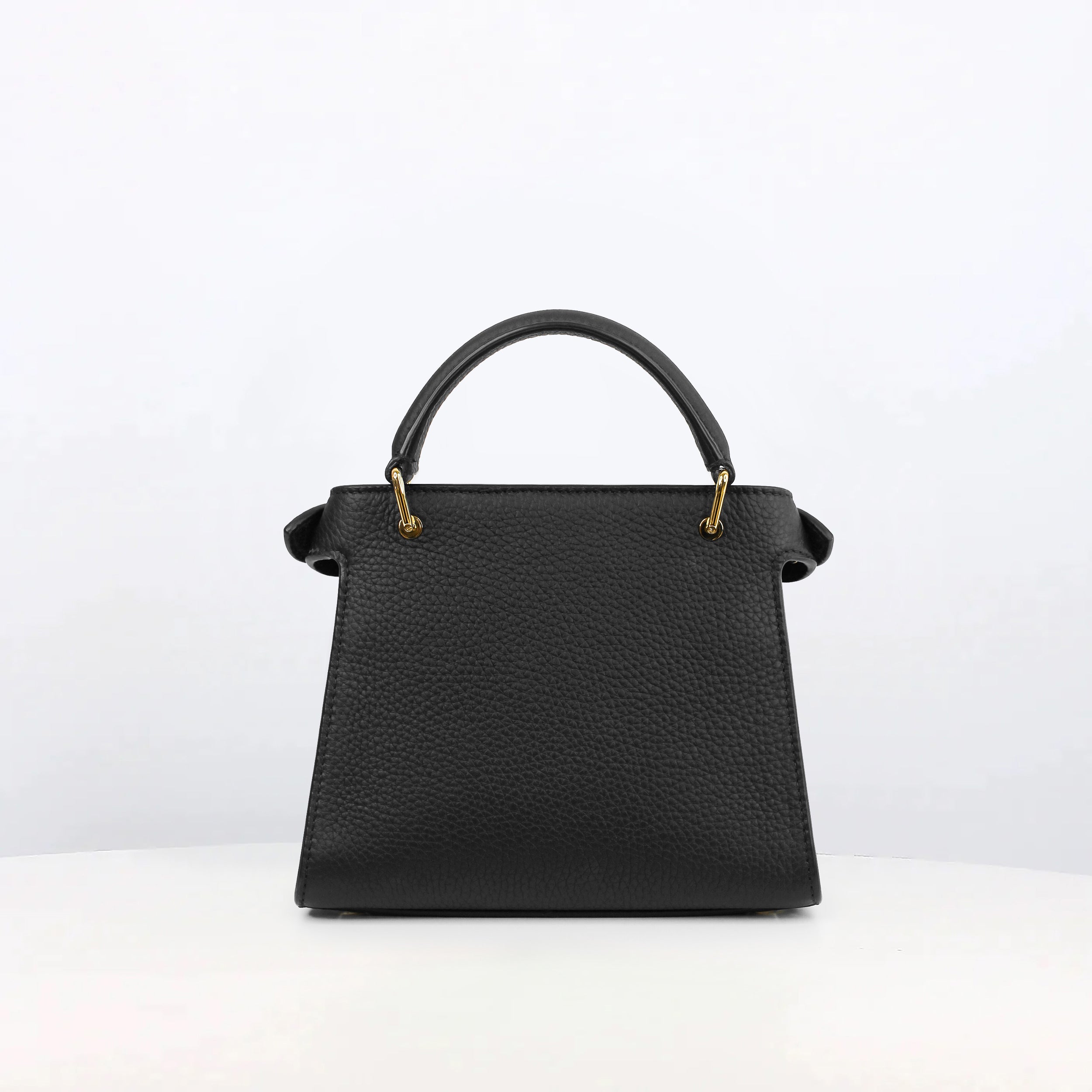 LEATHER HANDBAG LUTECE NANO BLACK GOLD HARWARE