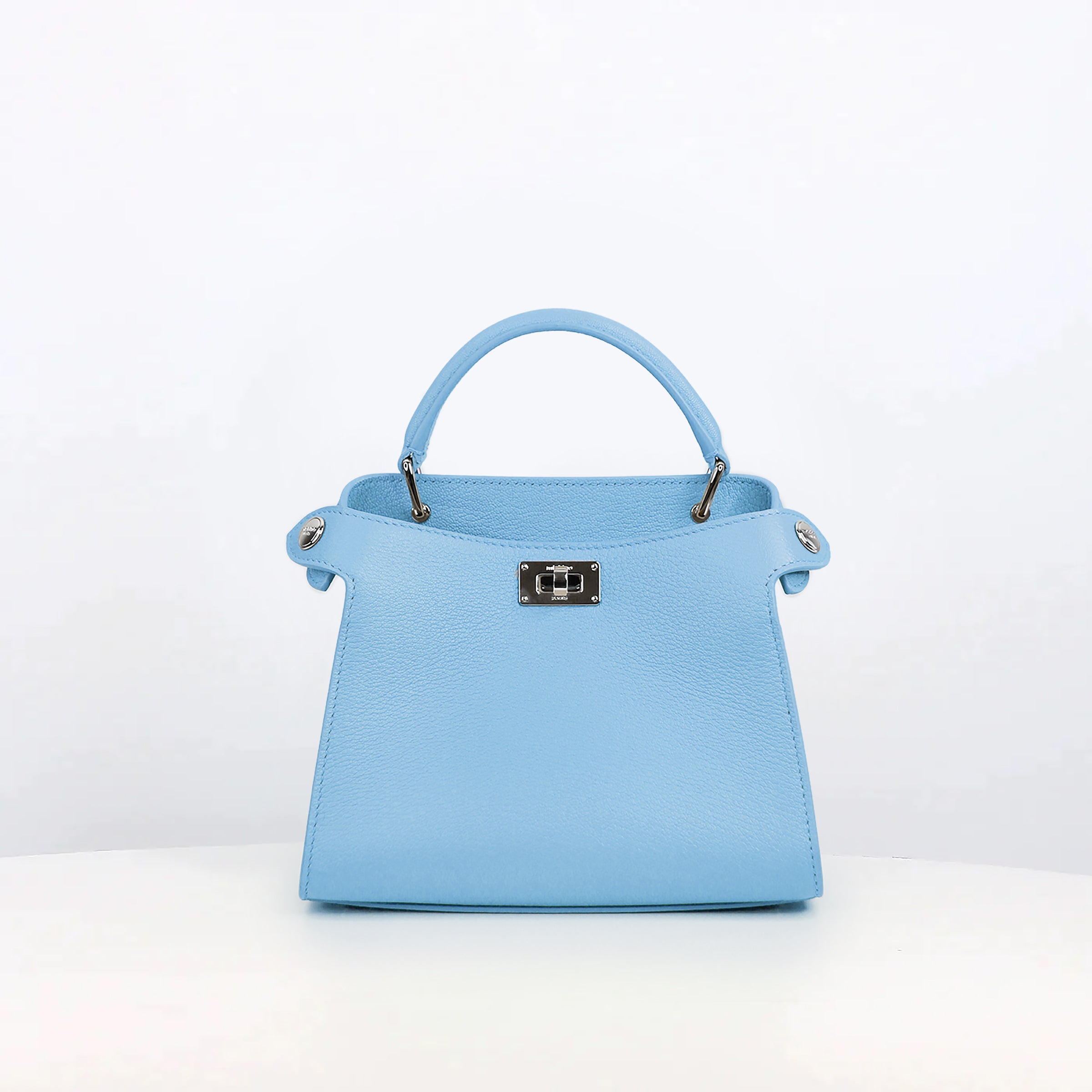 SAC À MAIN EN CUIR LUTÈCE NANO CIEL GOATSKIN