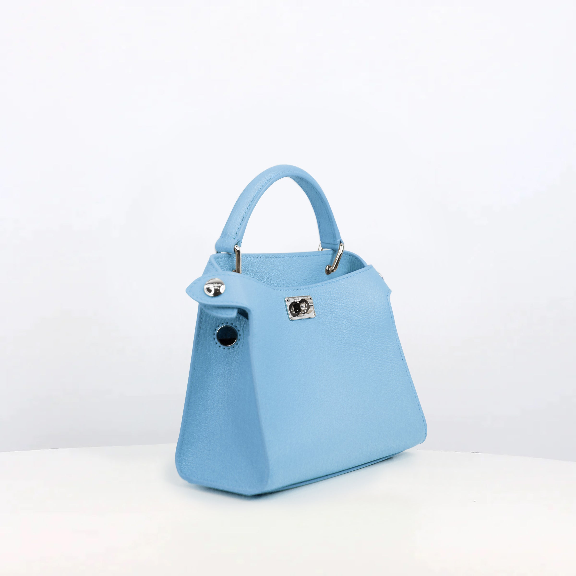 SAC À MAIN EN CUIR LUTÈCE NANO CIEL GOATSKIN