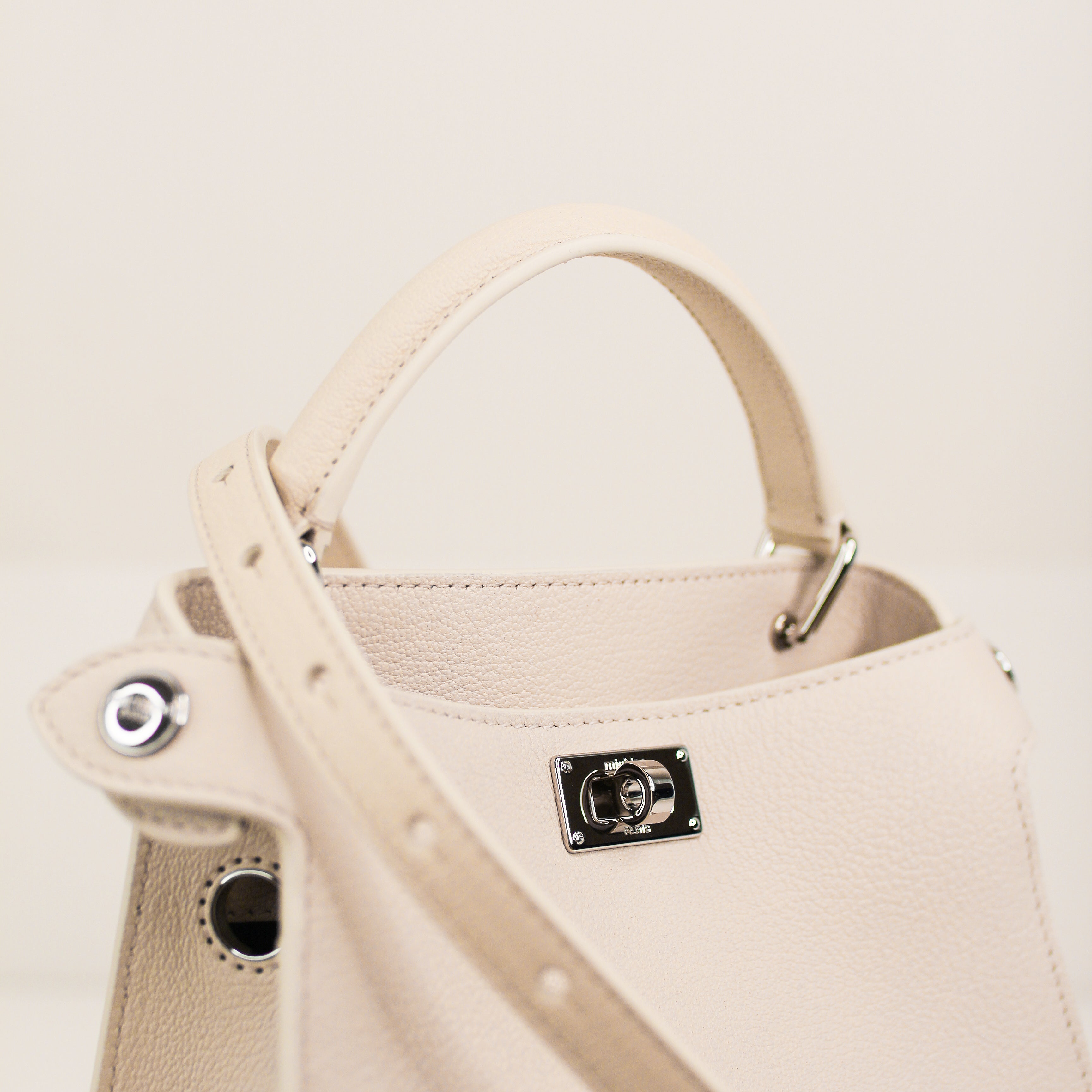 SAC À MAIN EN CUIR LUTÈCE NANO IVORY GOATSKIN