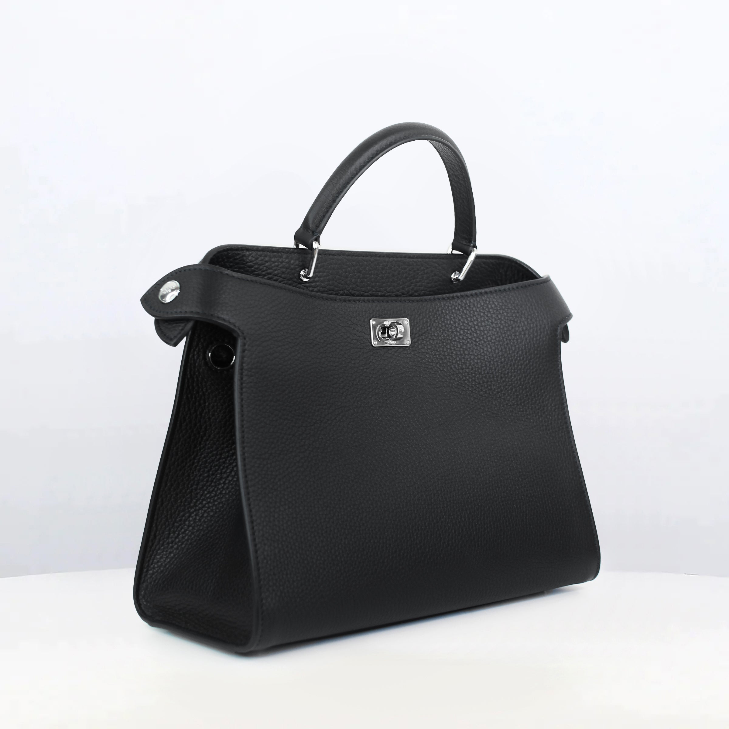 LEATHER HANDBAG LUTECE PM BLACK