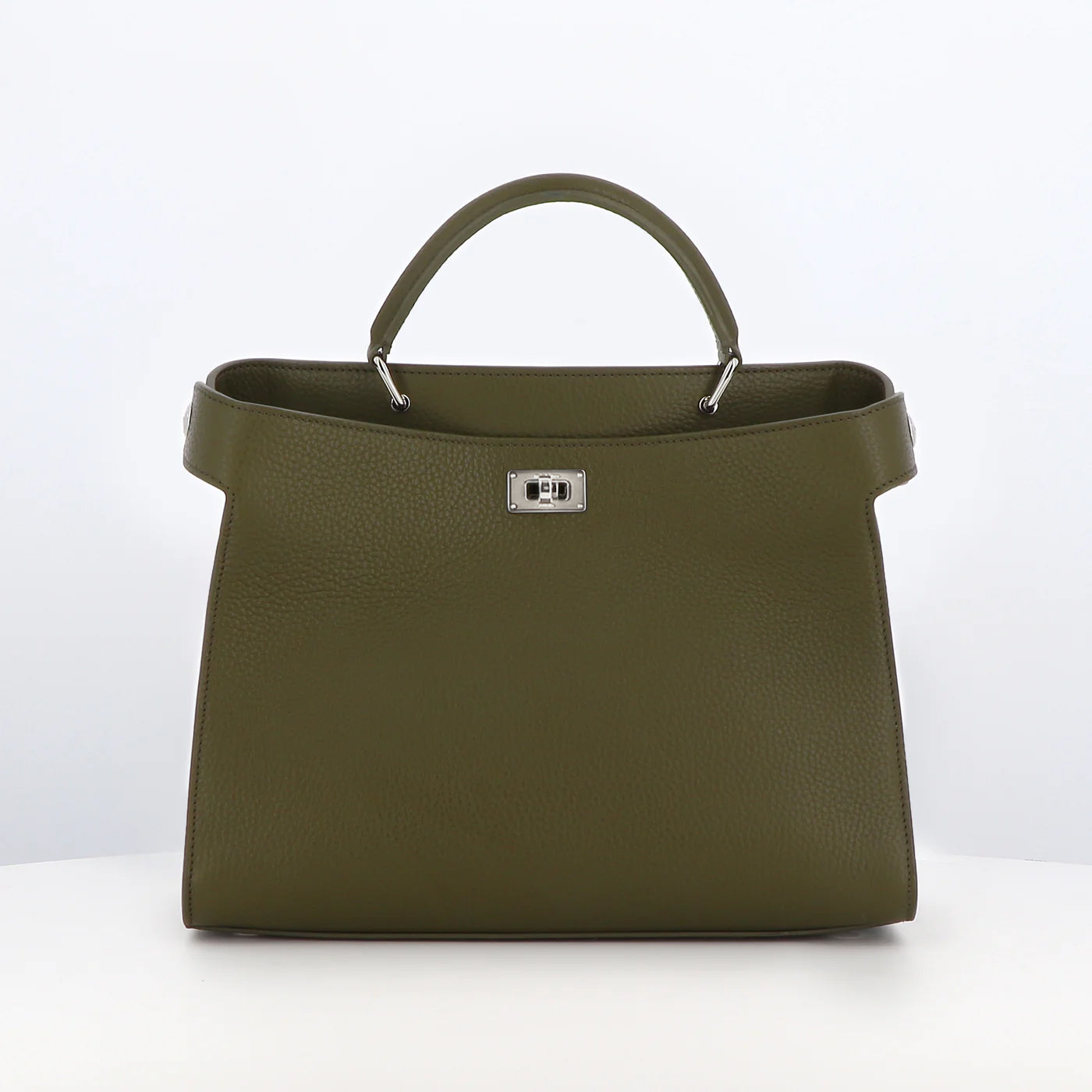 SAC À MAIN EN CUIR LUTECE PM VERT KAKI