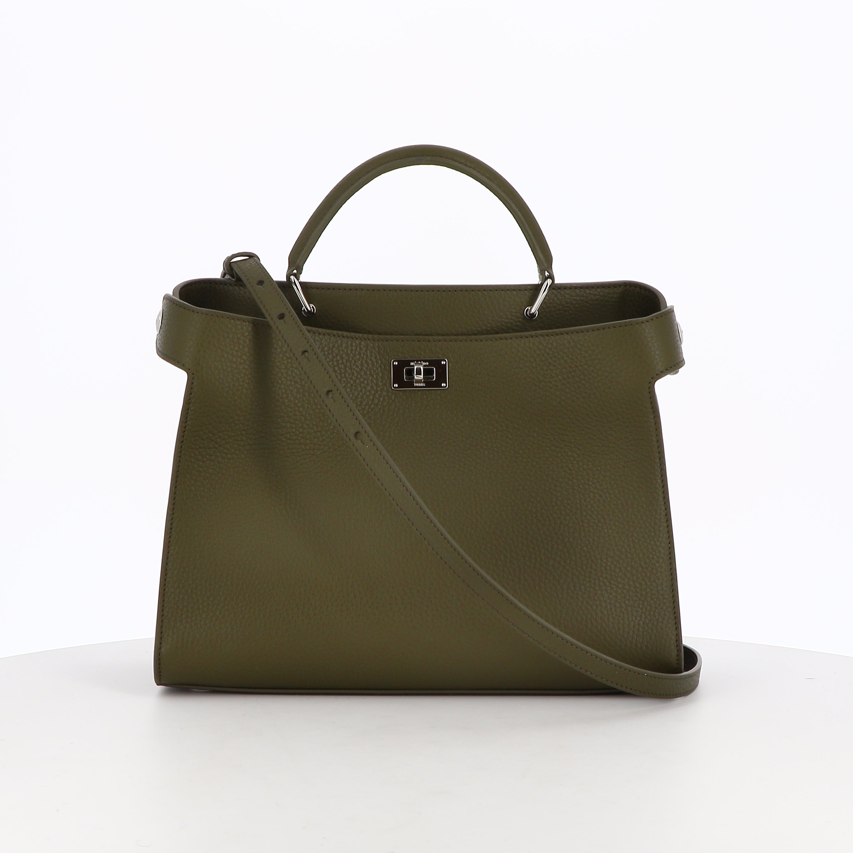 SAC À MAIN EN CUIR LUTECE PM VERT KAKI
