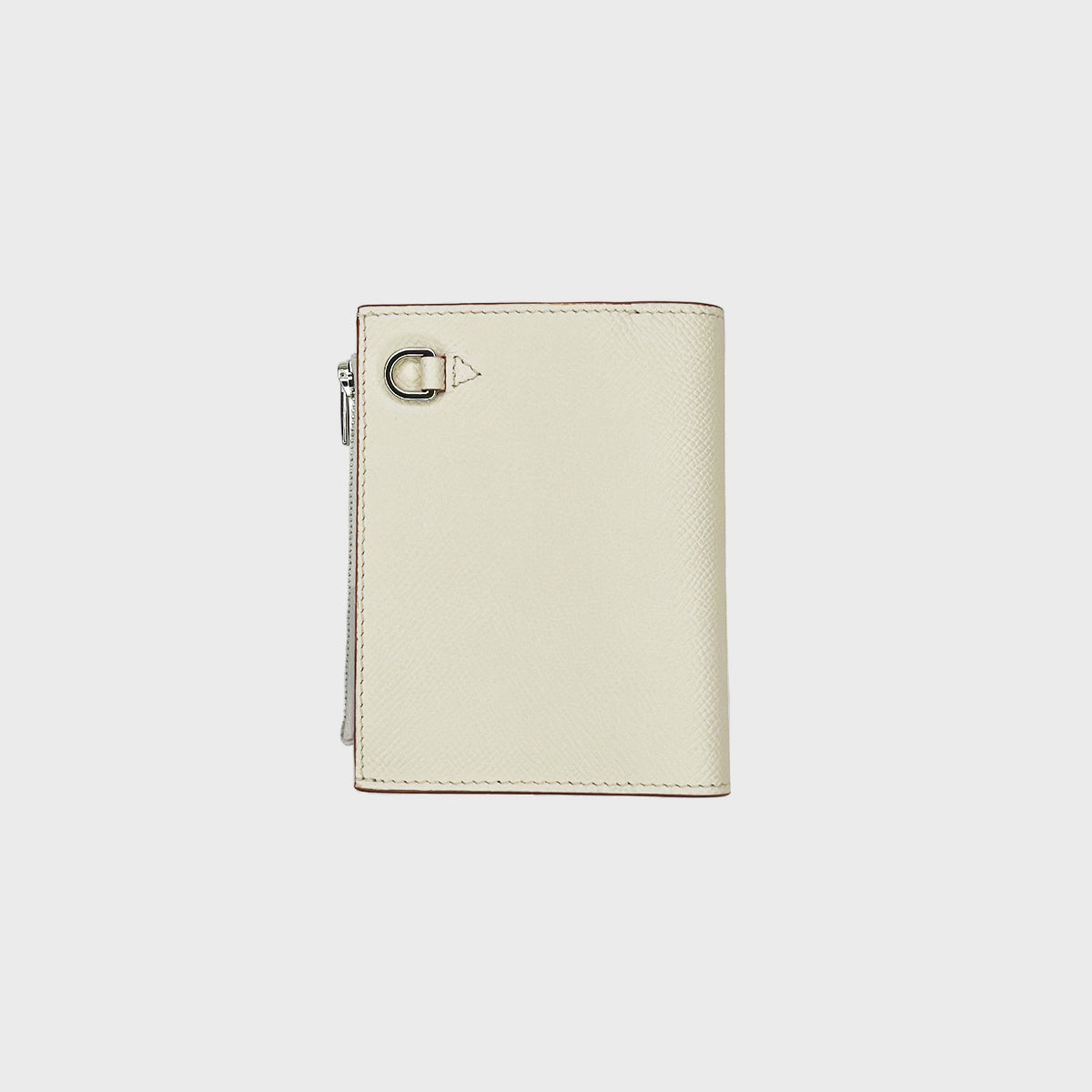 PORTEFEUILLE EN CUIR ZIPPÉ À DEUX VOLETS IVOIRE